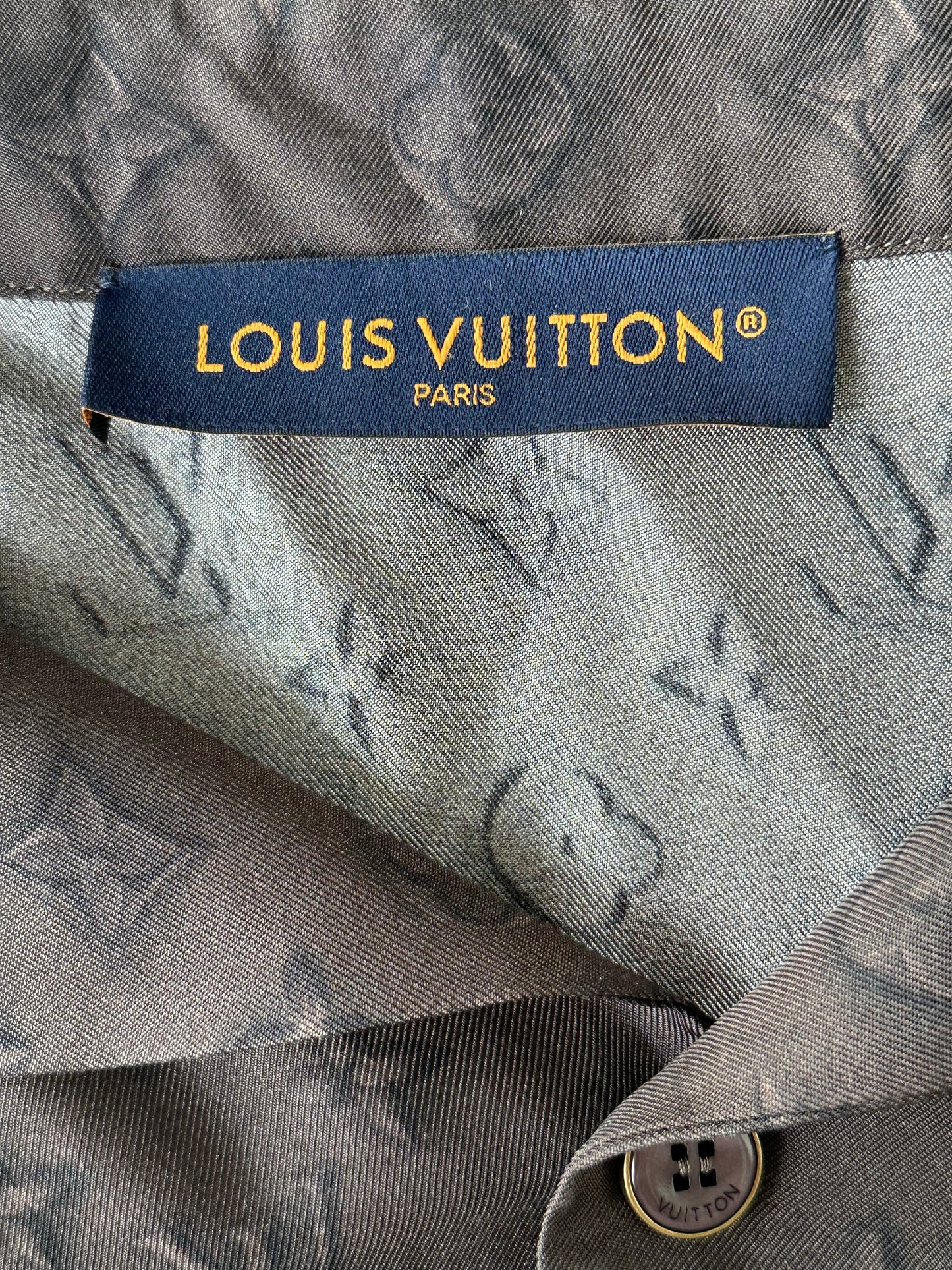 Louis Vuitton Brown Monogram Silk Button Up Shirt