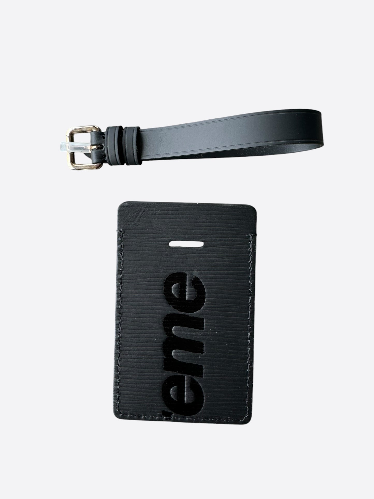 Louis Vuitton Supreme Black EPI Luggage Tag