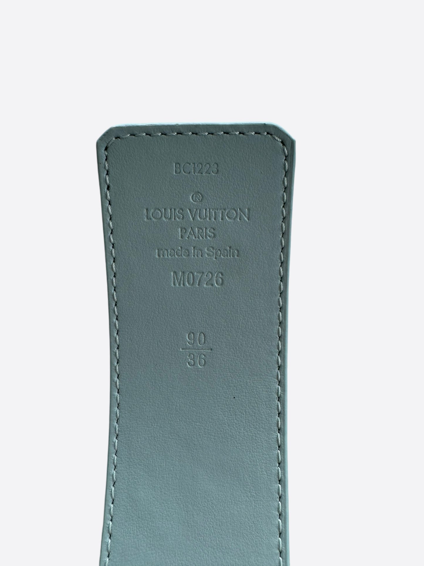 Louis Vuitton White & Blue Aquagarden Monogram Belt