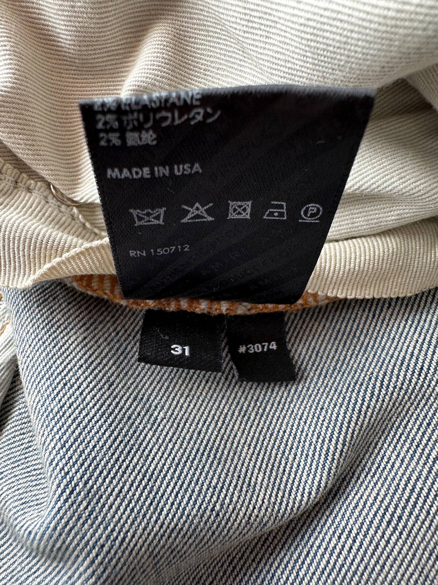 Amiri Clay Indigo Tie-Dye Patch Thrasher Jeans