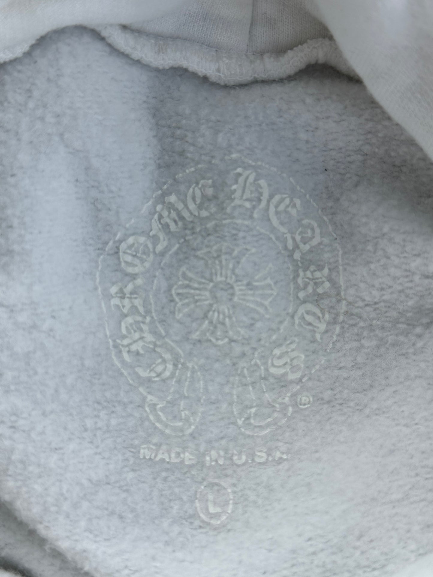 Chrome Hearts White Glow In The Dark Horseshoe Logo Hoodie