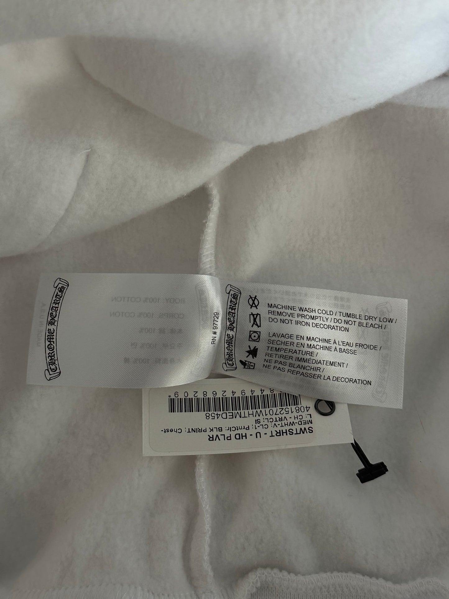 Chrome Hearts White & Black Script Logo Hoodie