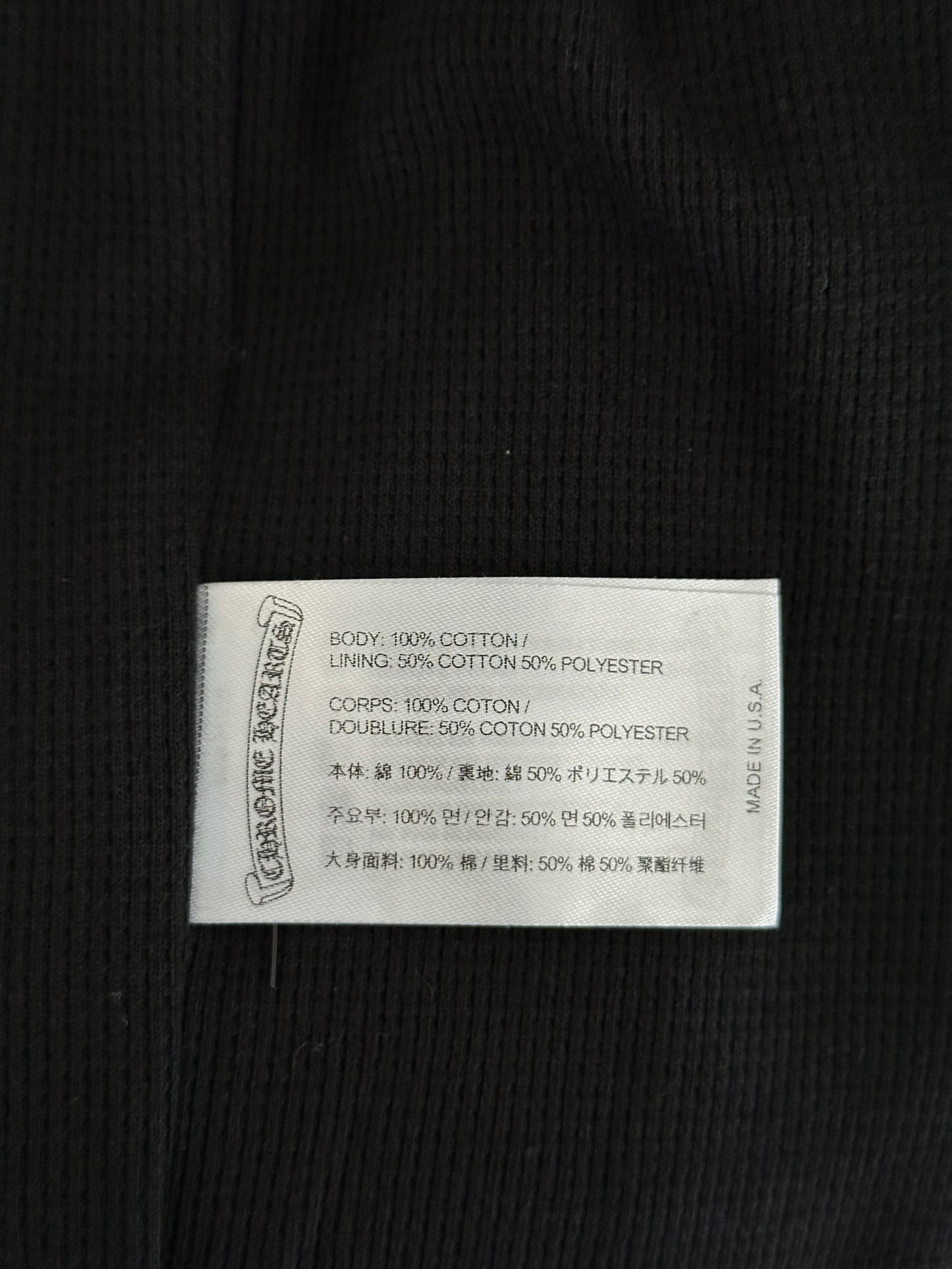 Chrome Hearts Black & Blue Script Logo Thermal Zip Up Hoodie