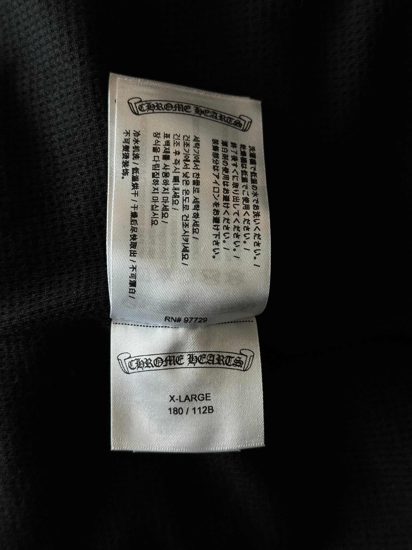 Chrome Hearts Black & Blue Script Logo Thermal Zip Up Hoodie