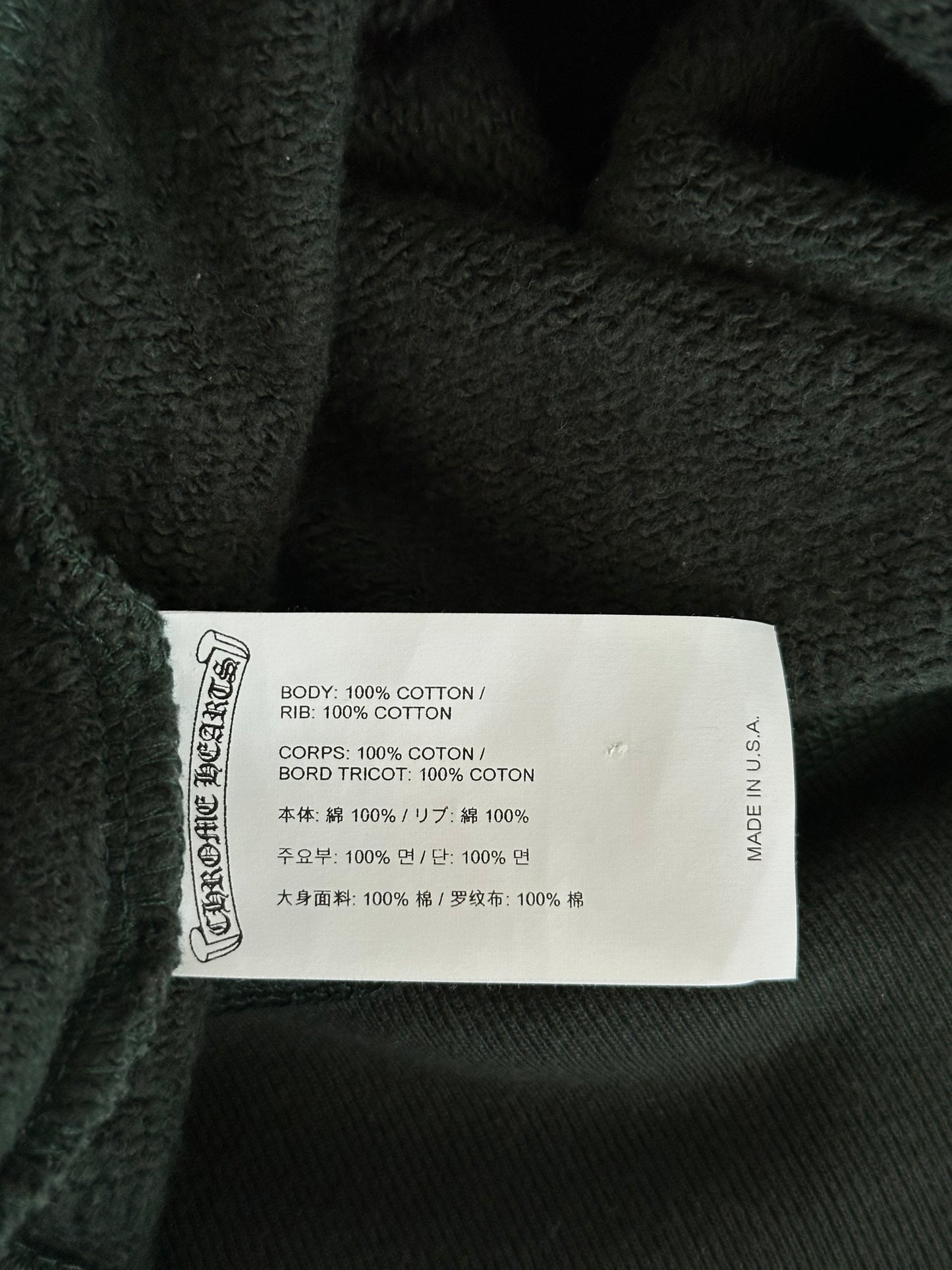 Chrome Hearts Green & White Embroidered Logo Hoodie