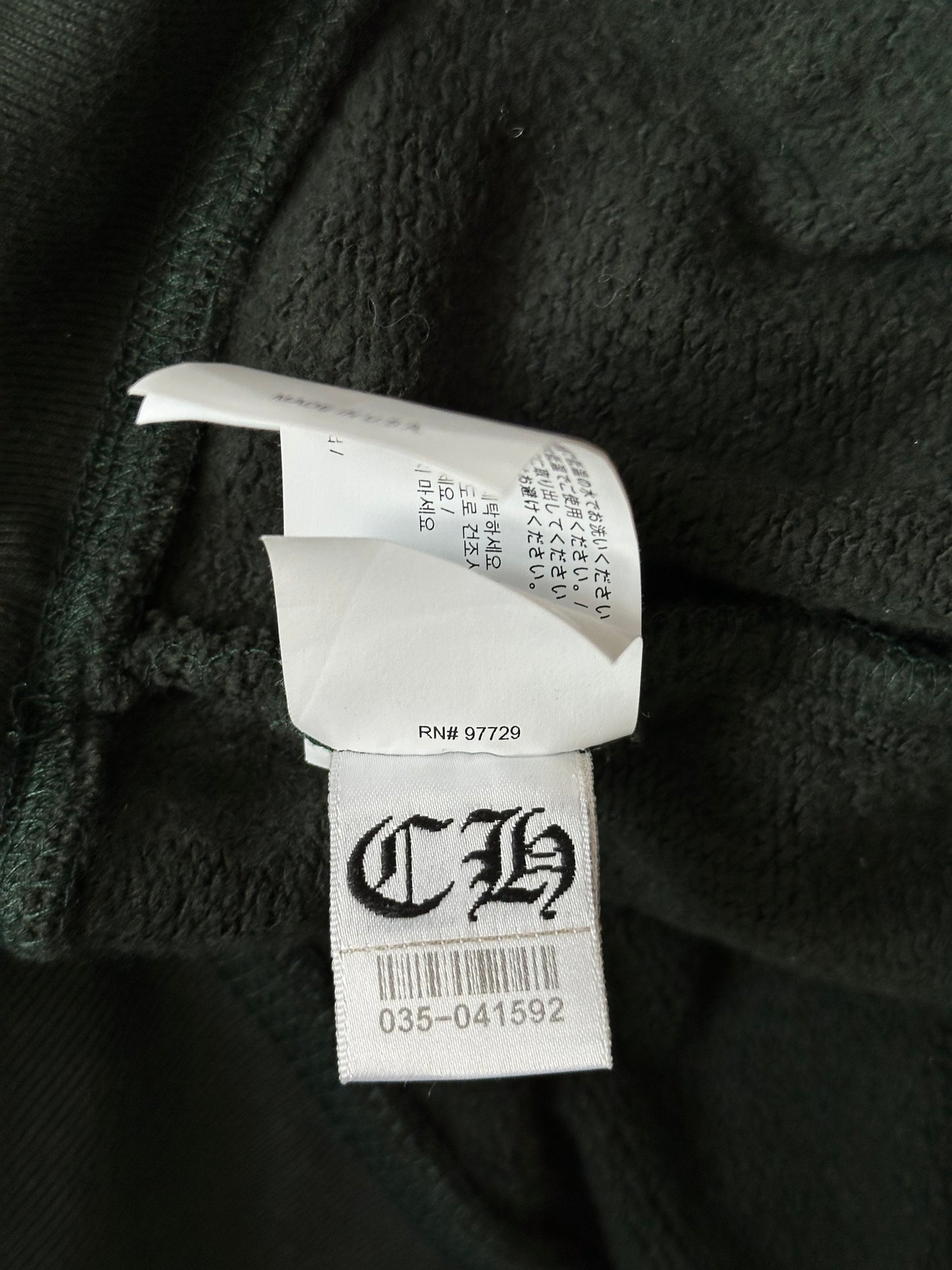 Chrome Hearts Green & White Embroidered Logo Hoodie