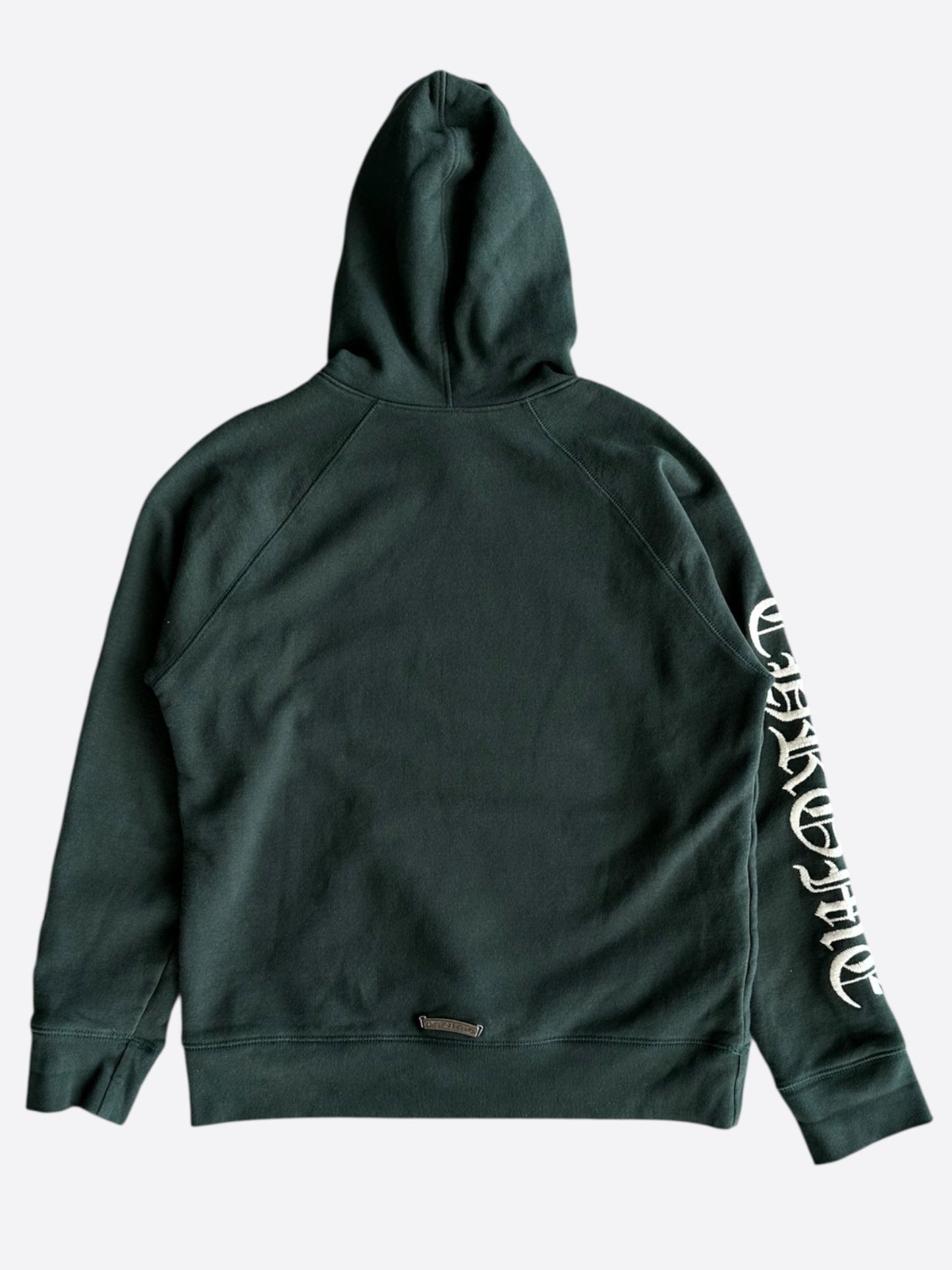 Chrome Hearts Green & White Embroidered Logo Hoodie