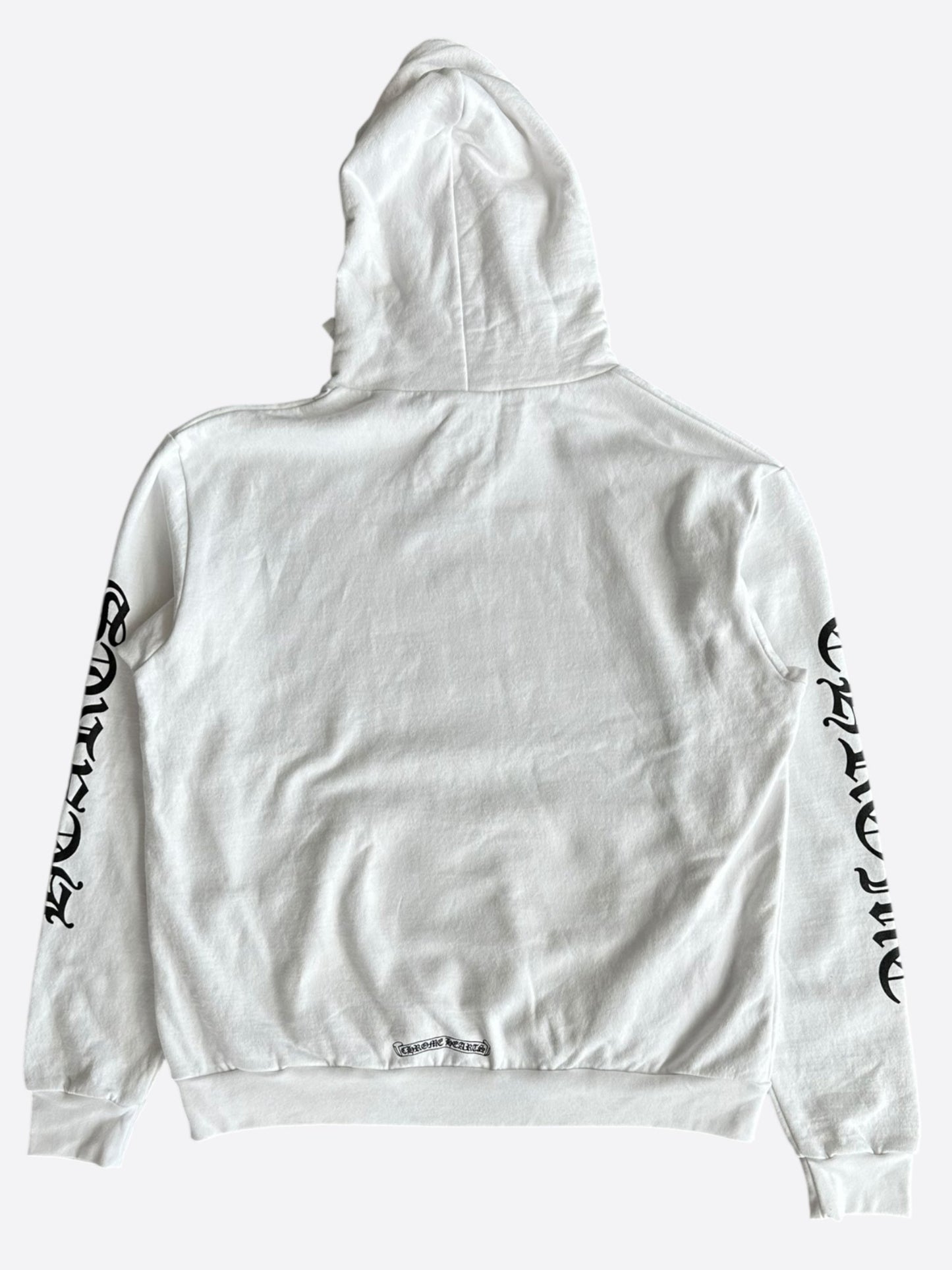 Chrome Hearts White & Black Script Logo Hoodie