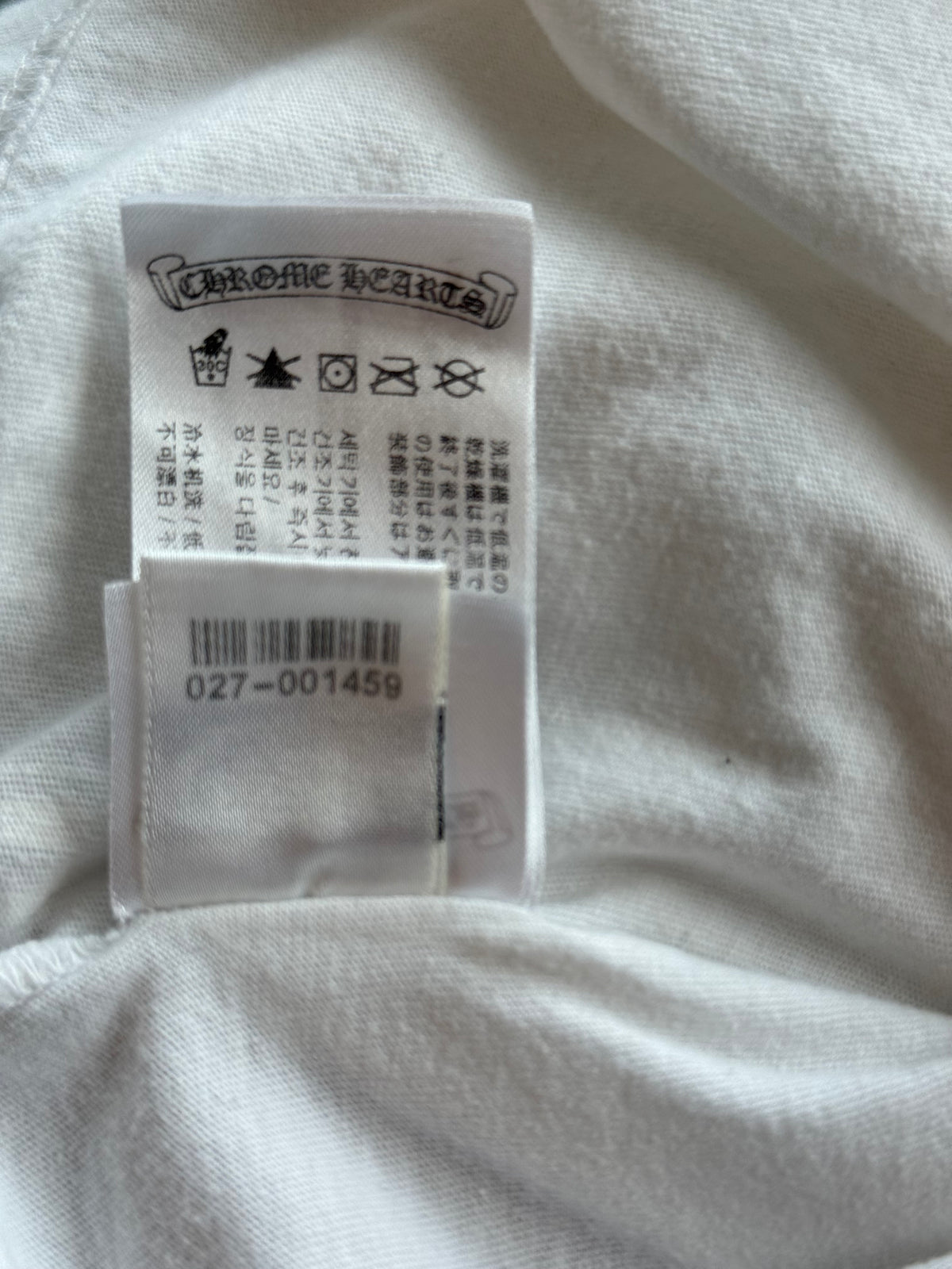 Chrome Hearts White & Black Neck Logo Longsleeve T-Shirt