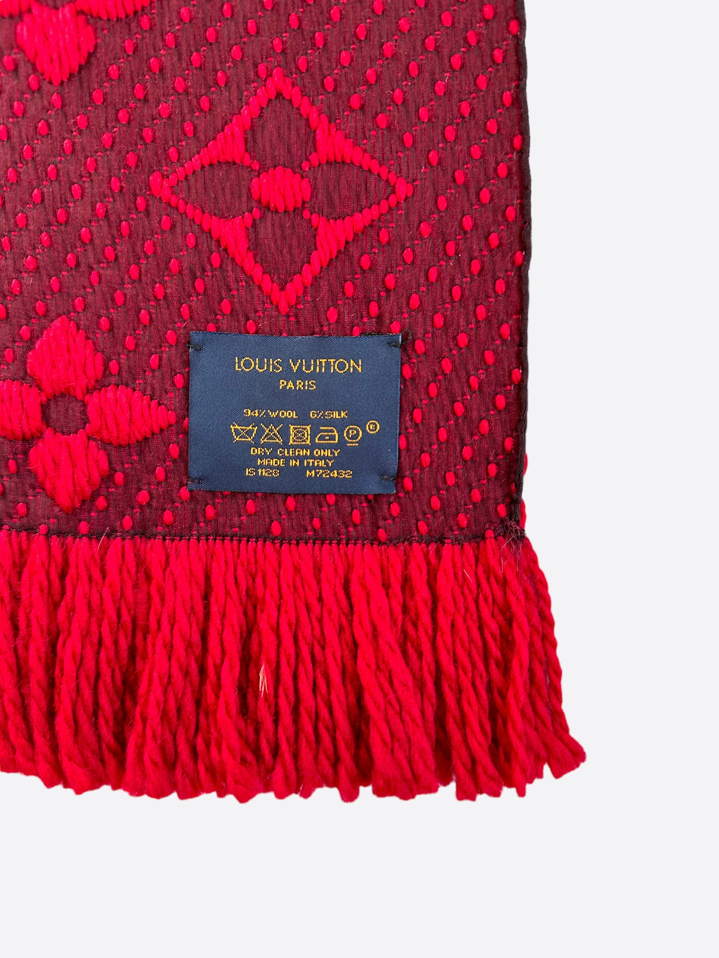 Louis Vuitton Red Monogram Logomania Scarf