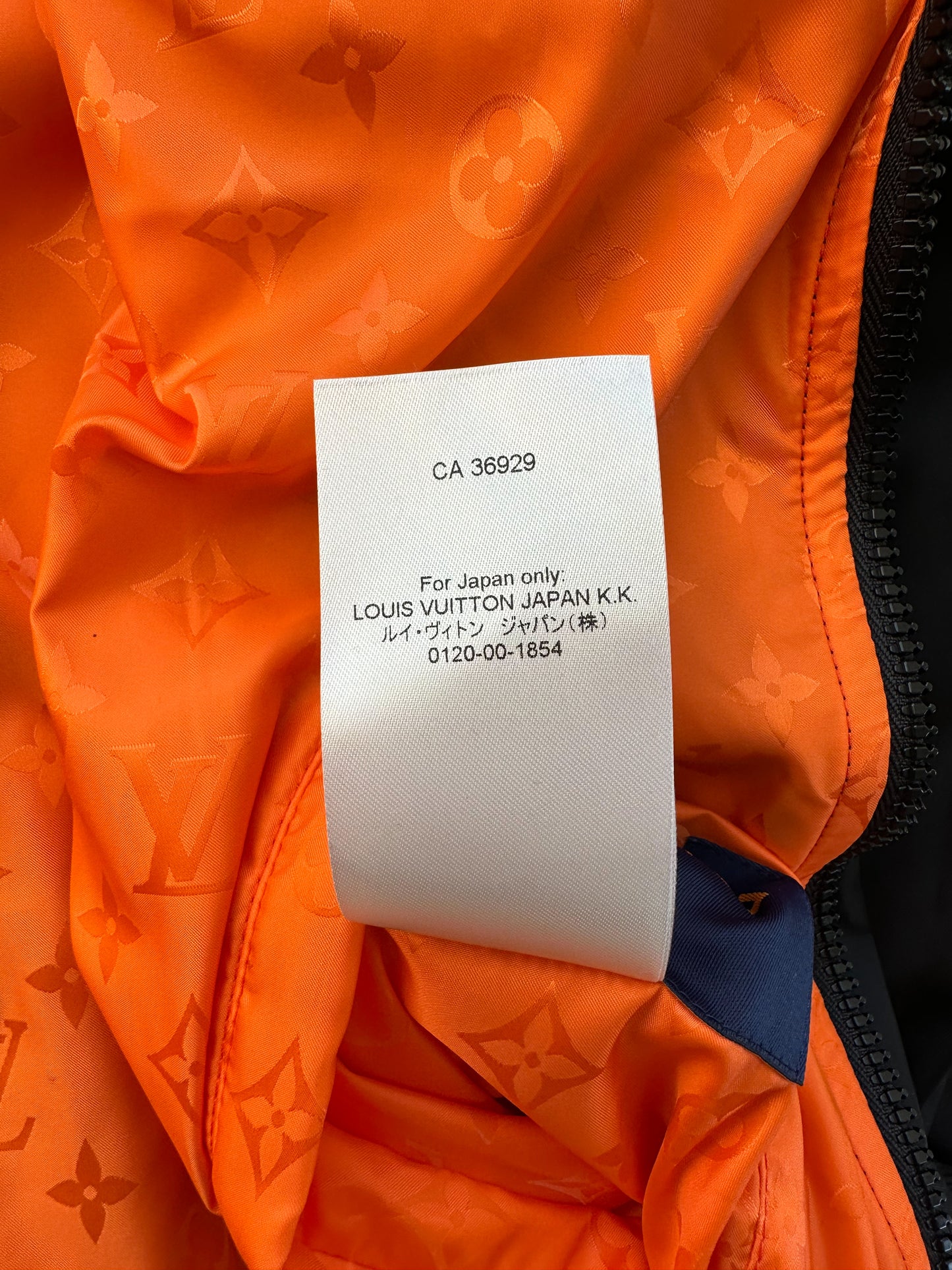 Louis Vuitton Black & Orange Monogram Reversible Bomber Jacket