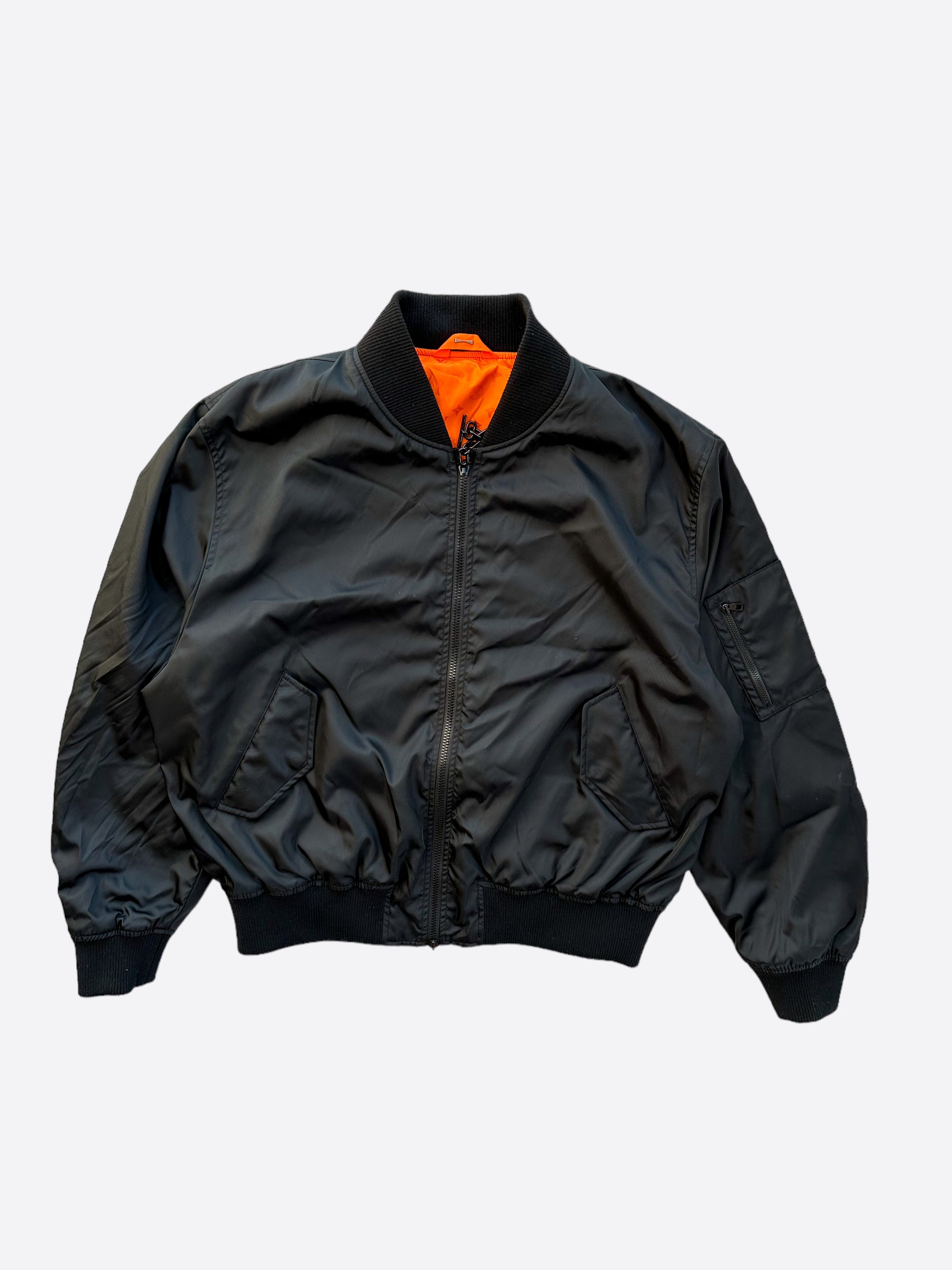 Pre-owned Louis Vuitton Orange Monogram Bomber Jacket