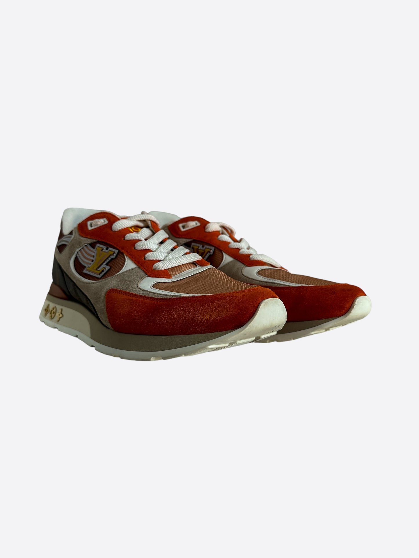 Louis Vuitton Brown & Orange Monogram Run Away Sneakers