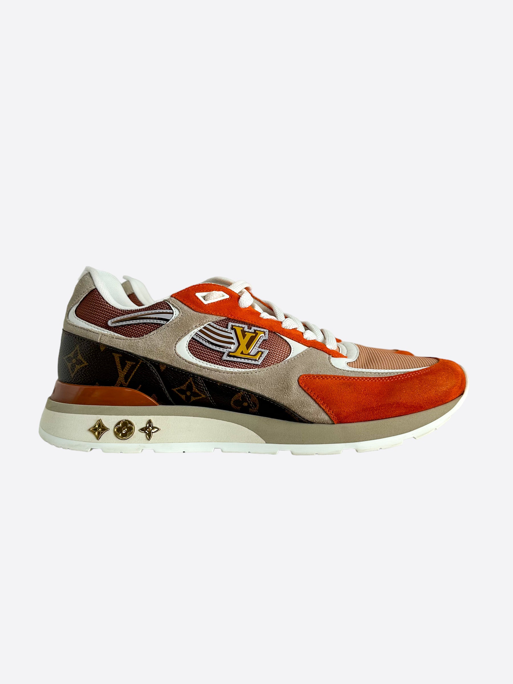 Louis Vuitton Brown Orange Monogram Run Away Sneakers – Savonches