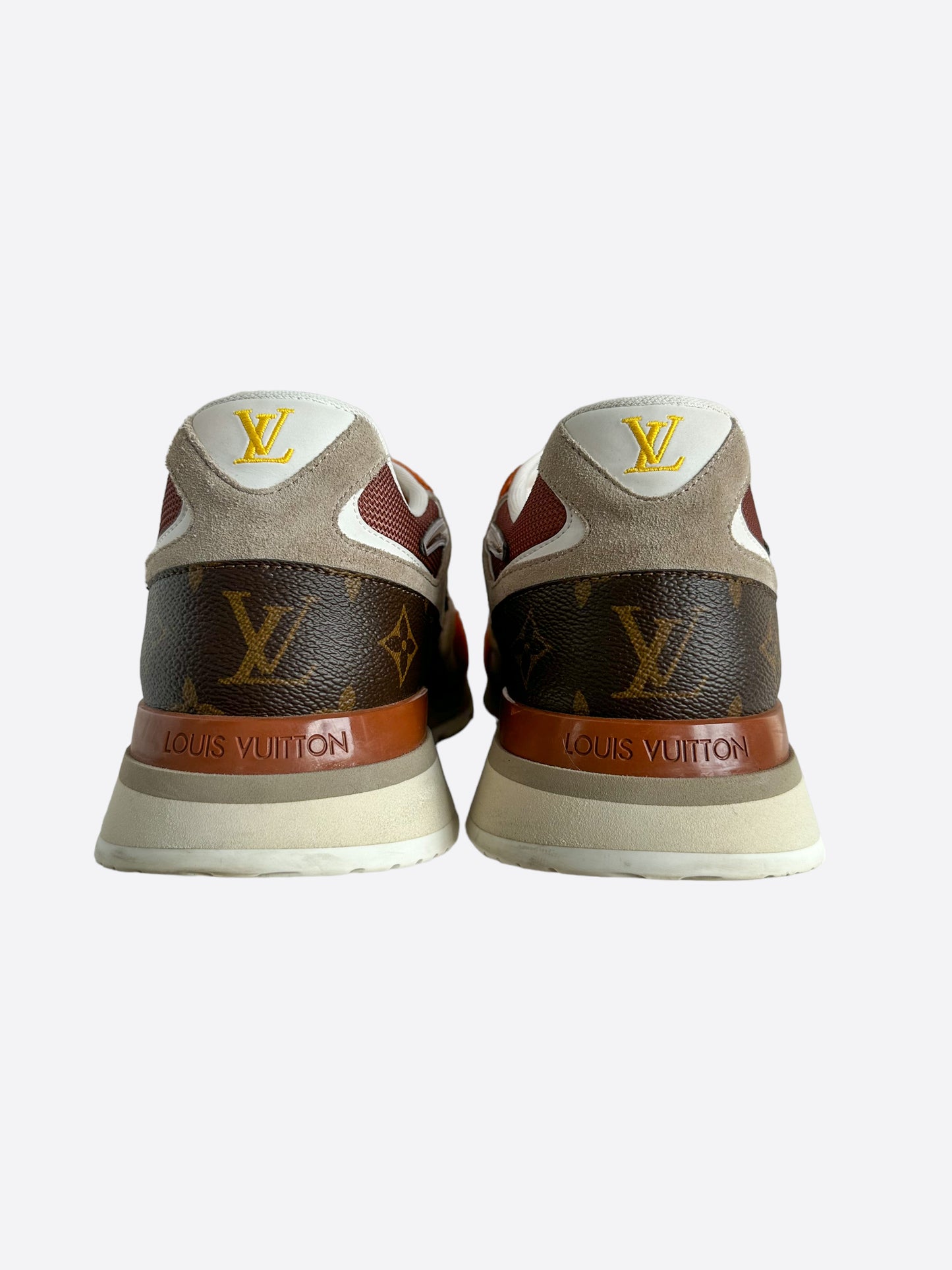 Louis Vuitton Brown & Orange Monogram Run Away Sneakers