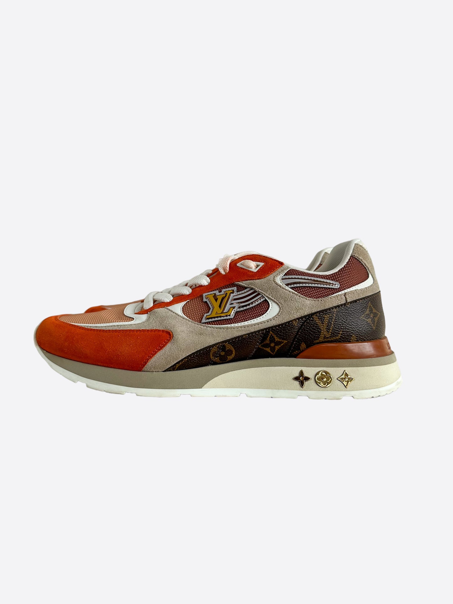 Louis Vuitton Brown & Orange Monogram Run Away Sneakers