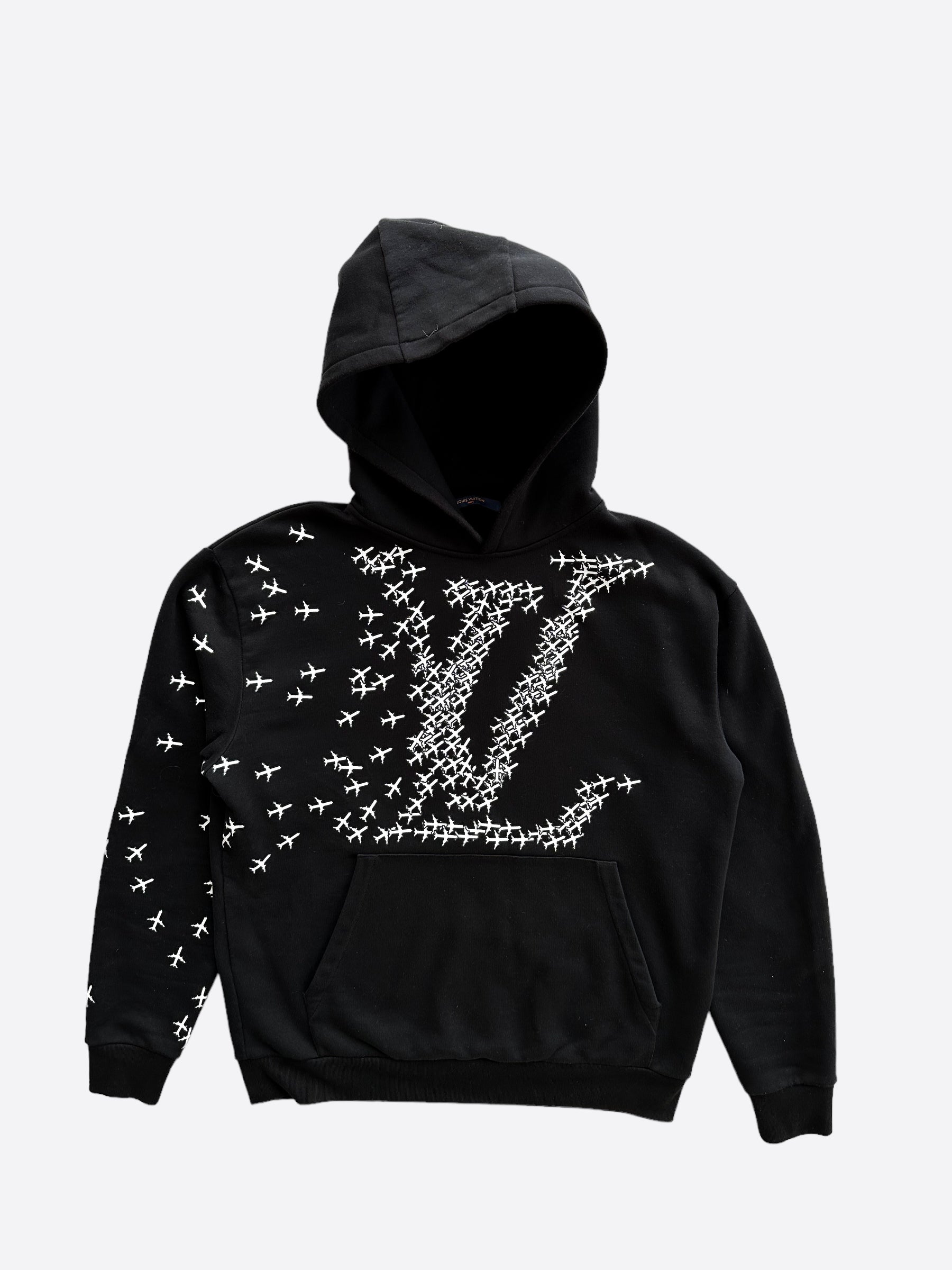 Louis Vuitton LV Planes Printed HOODIE Sweatshirt Black Size Small