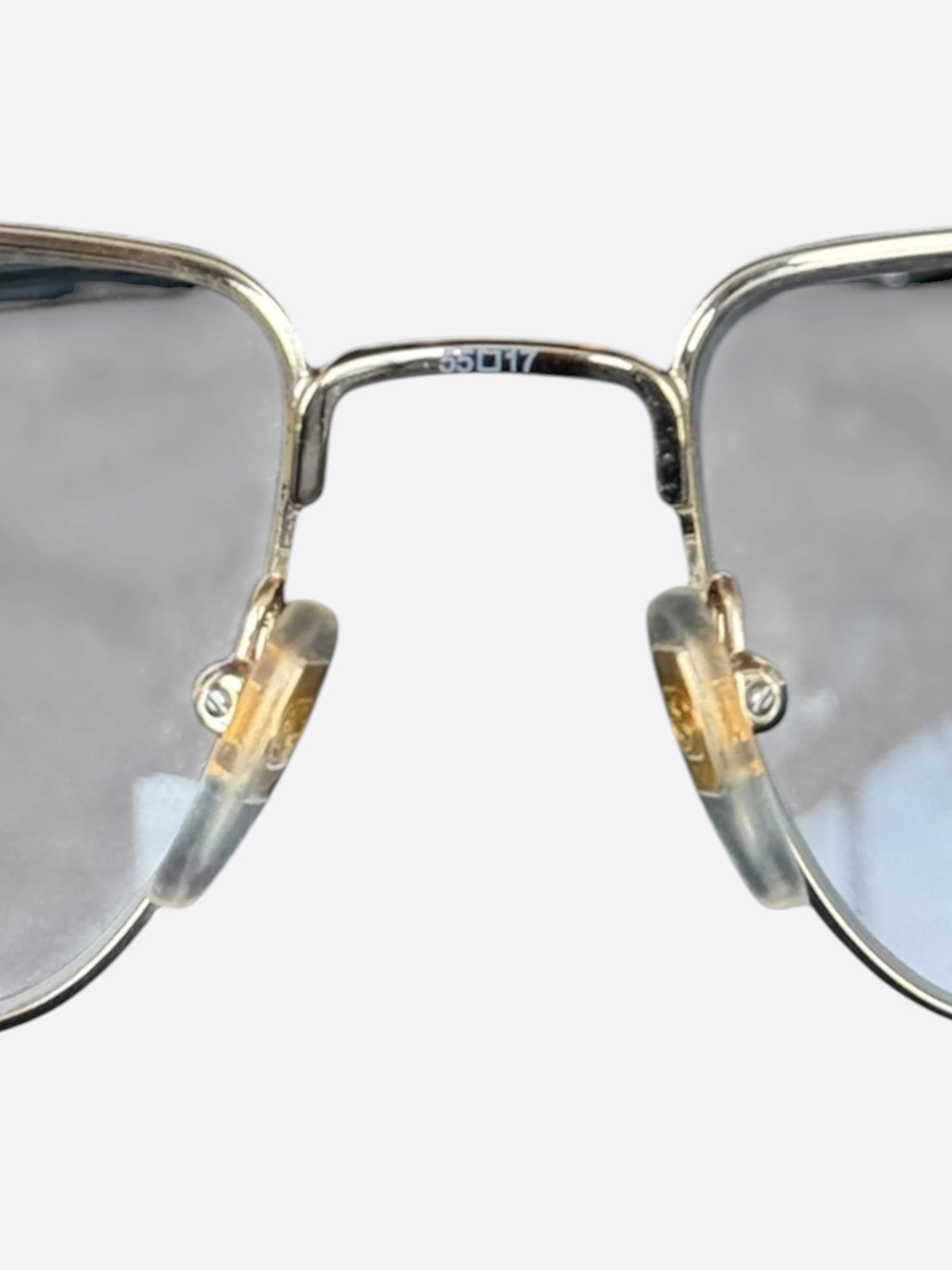 Gucci Silver & Brown Clear Glasses