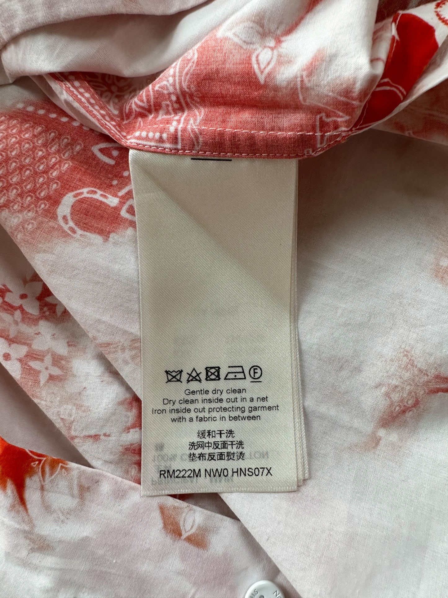 Louis Vuitton Orange Bandana Bleached Short Sleeve Button Up Shirt