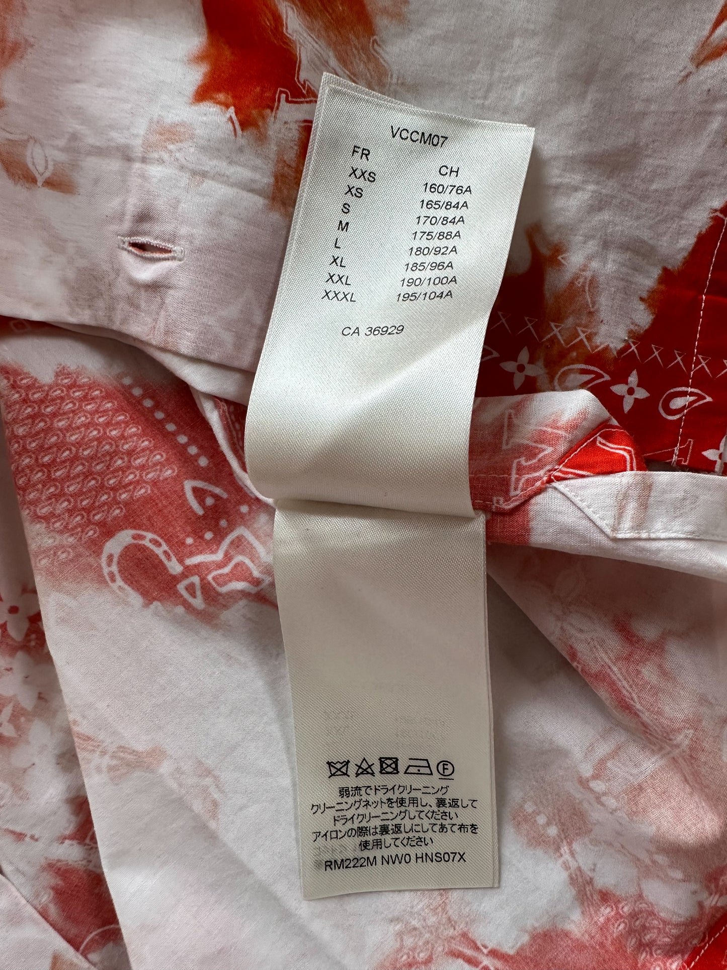 Louis Vuitton Orange Bandana Bleached Short Sleeve Button Up Shirt