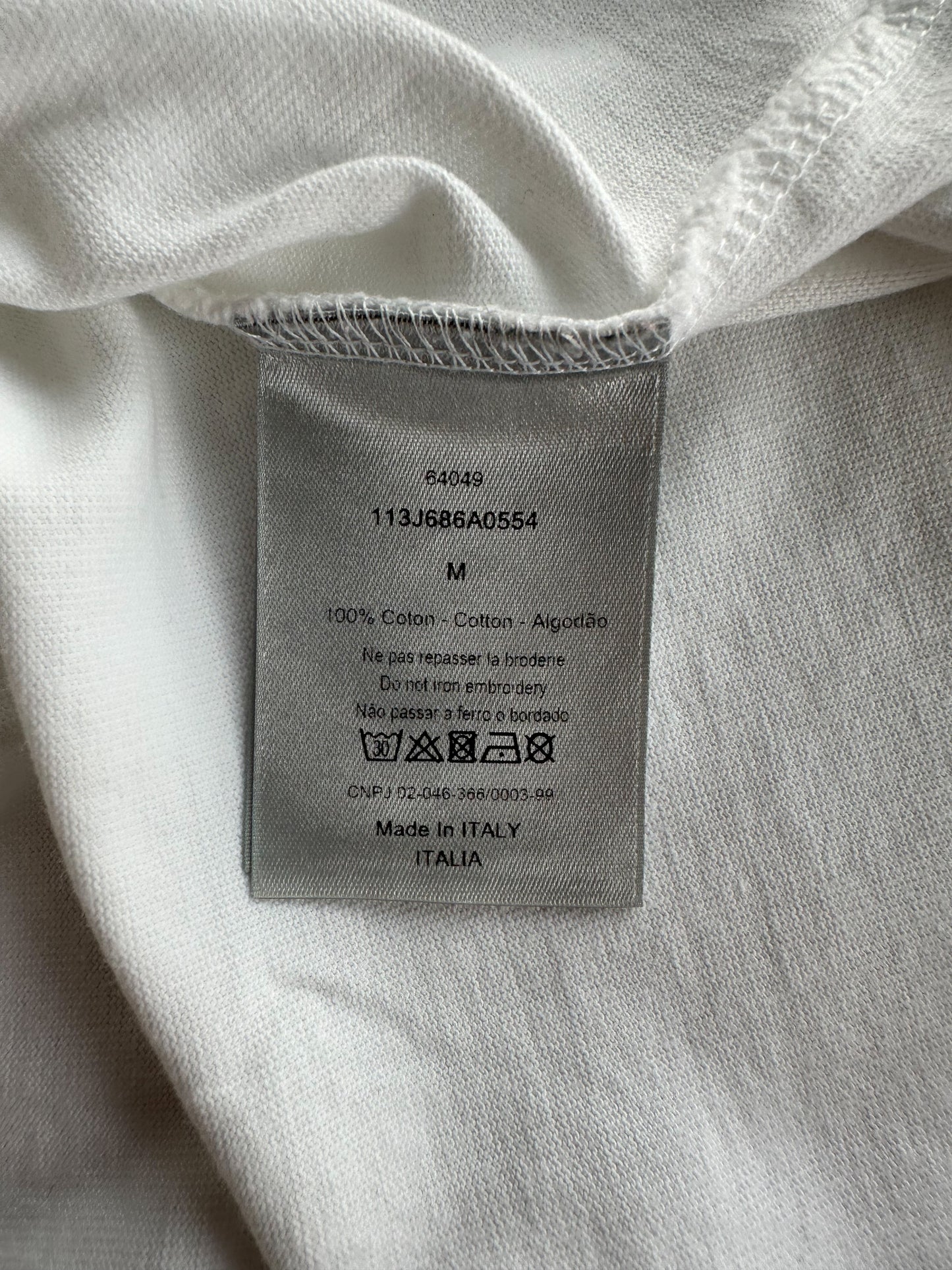 Dior White Floral Logo Embroidered T-Shirt