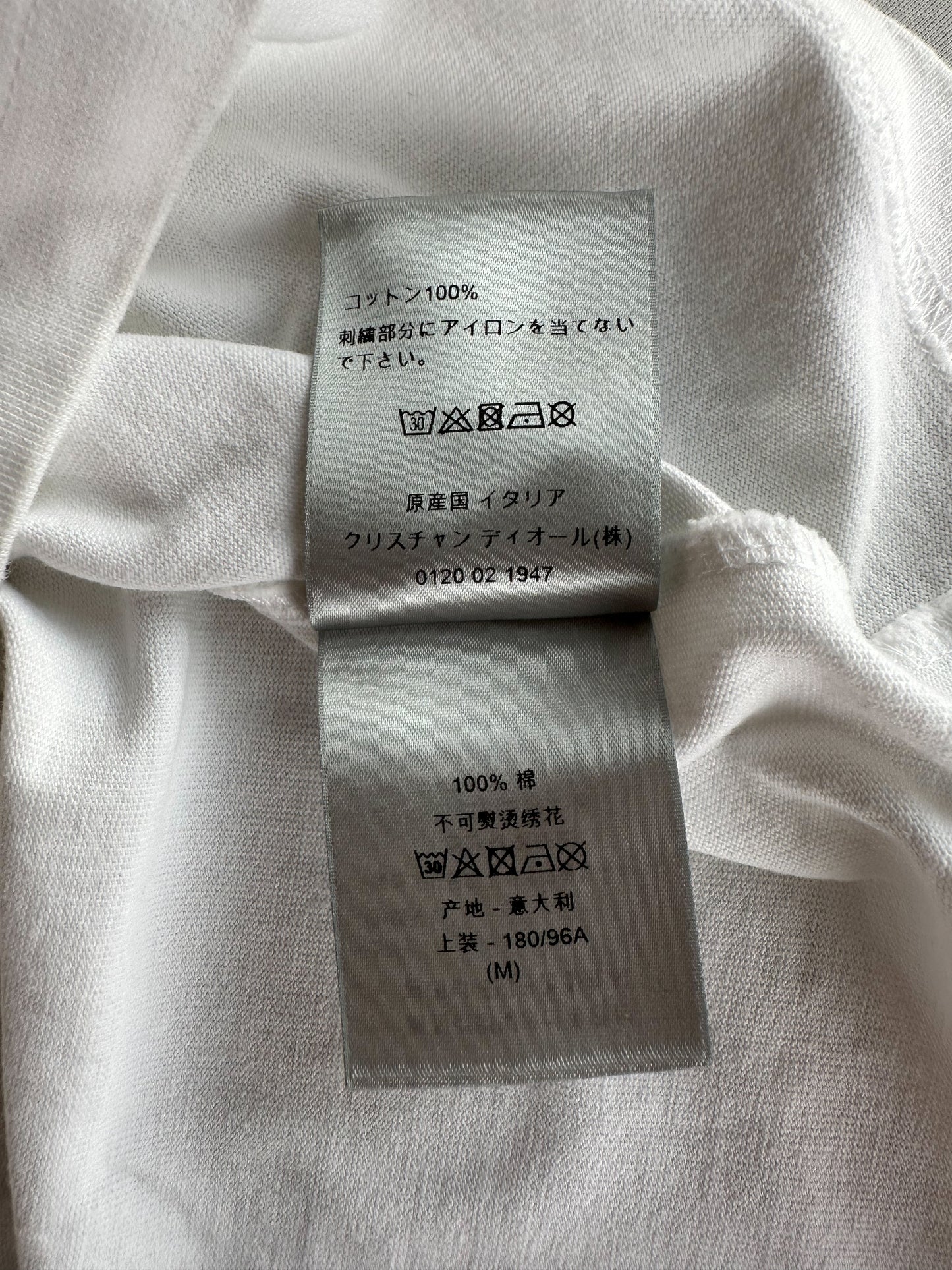 Dior White Floral Logo Embroidered T-Shirt