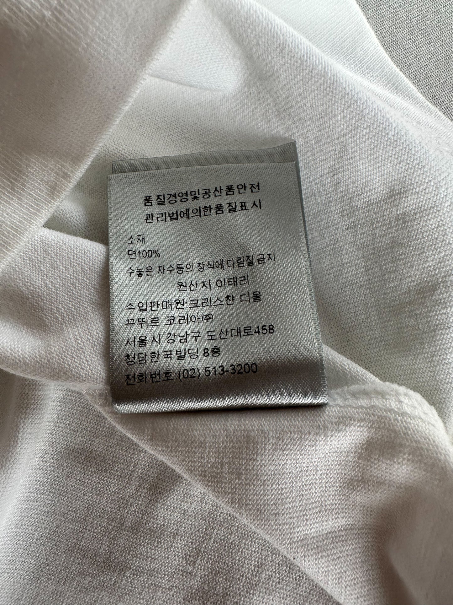 Dior White Floral Logo Embroidered T-Shirt