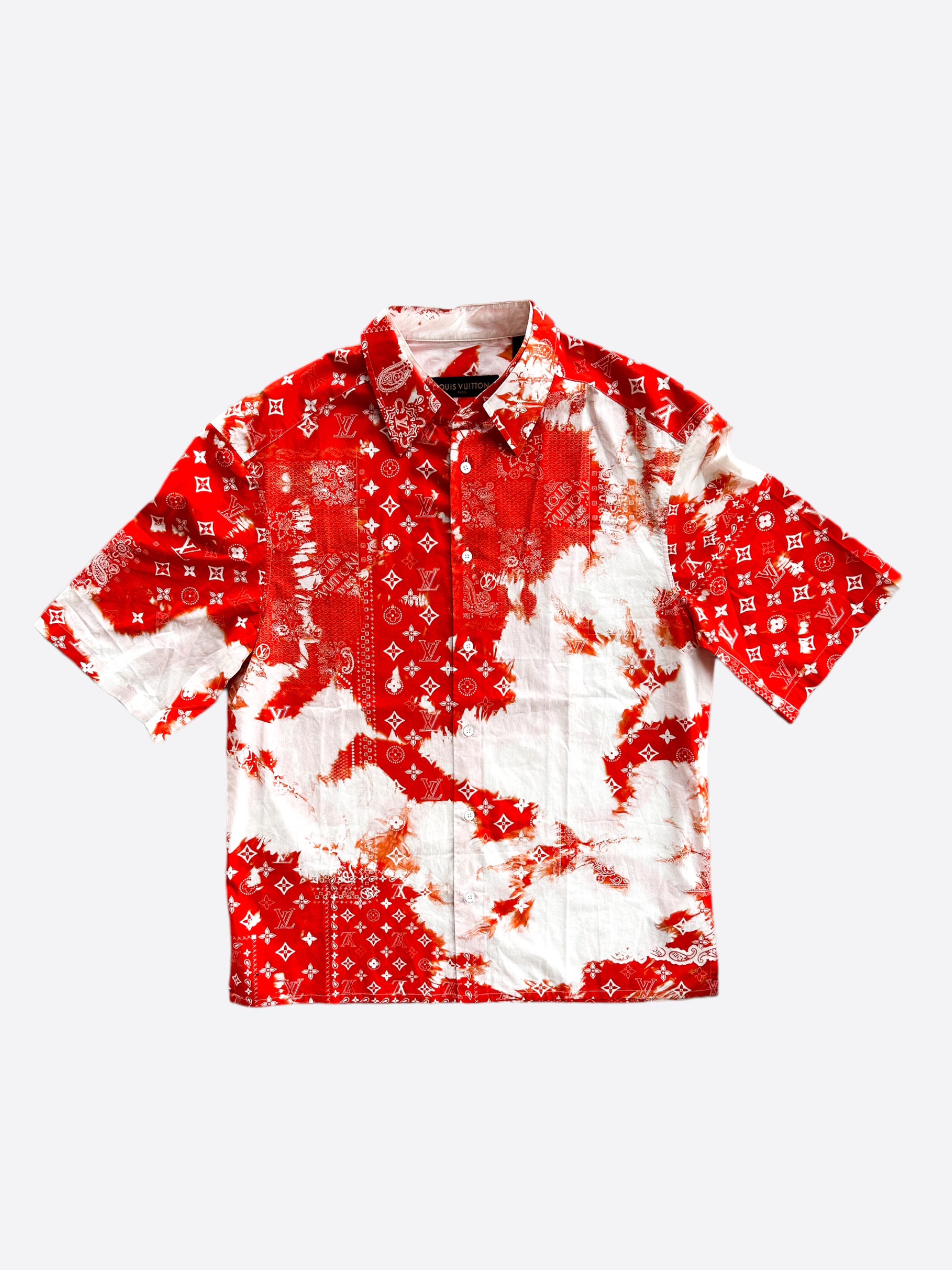 red louis vuitton hawaiian shirt