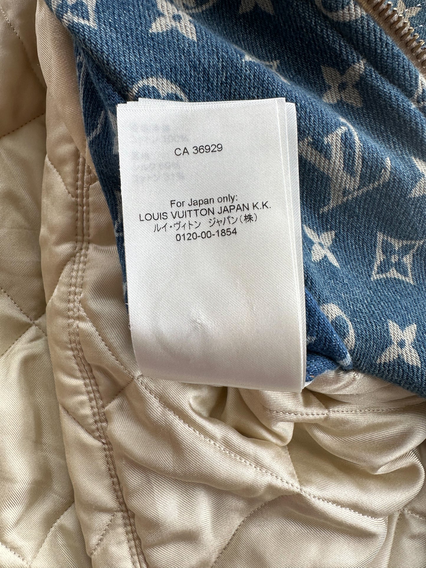 Louis Vuitton Blue Monogram Distressed Floral Workwear Jacket