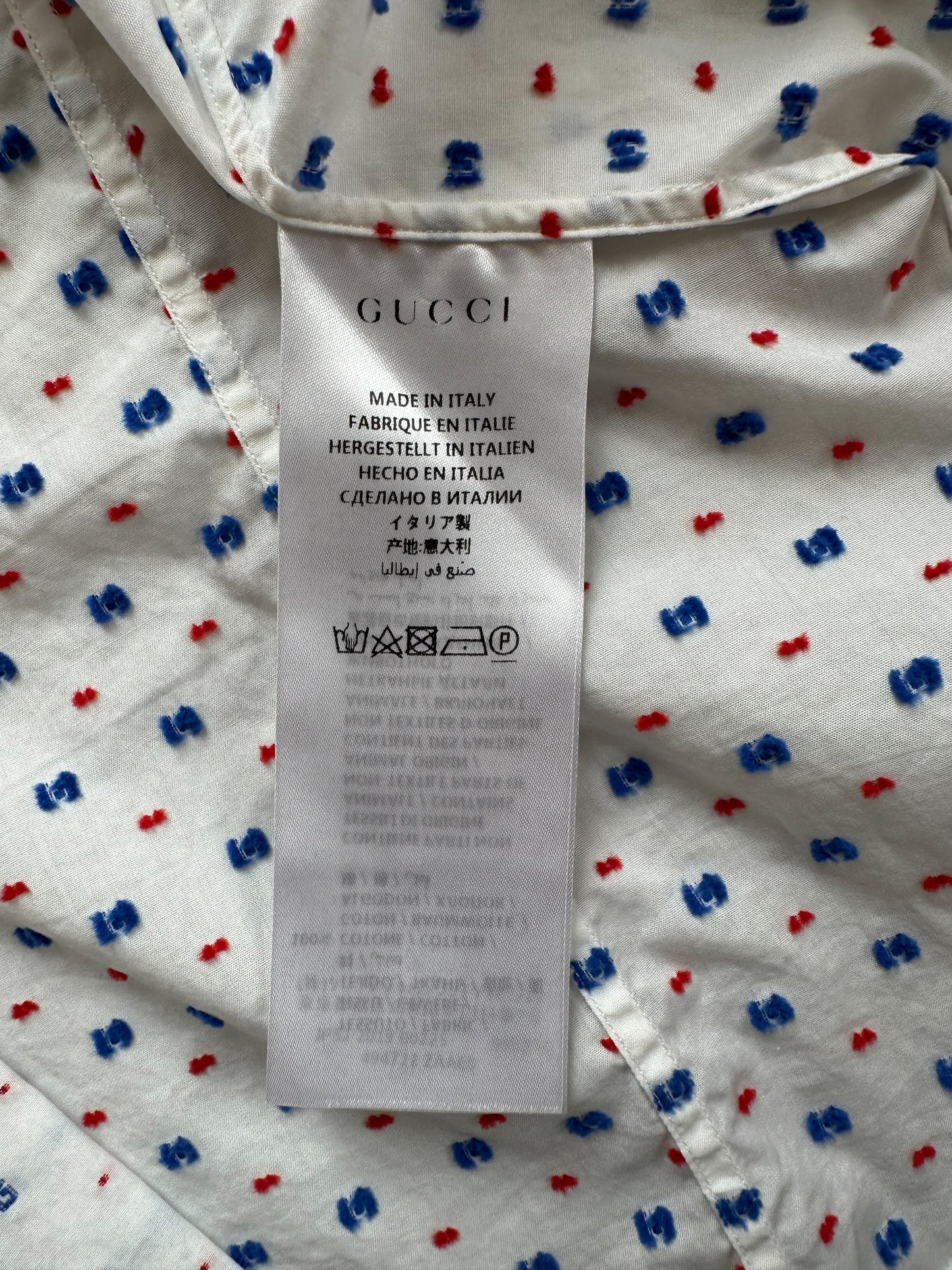 Gucci White G Logo Button Up Shirt