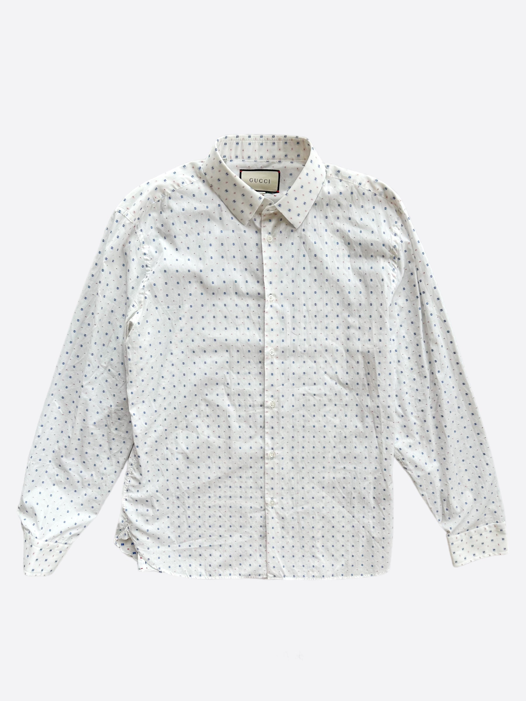 Gucci White G Logo Button Up Shirt – Savonches Gucci White G Logo Button Up Shirt – Savonches