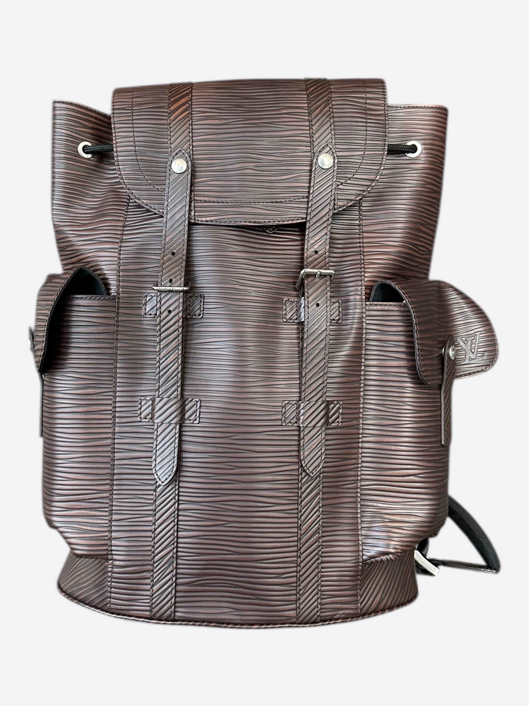 louis vuitton backpack epi Louis Vuitton Brown EPI Christopher Backpack – Savonches