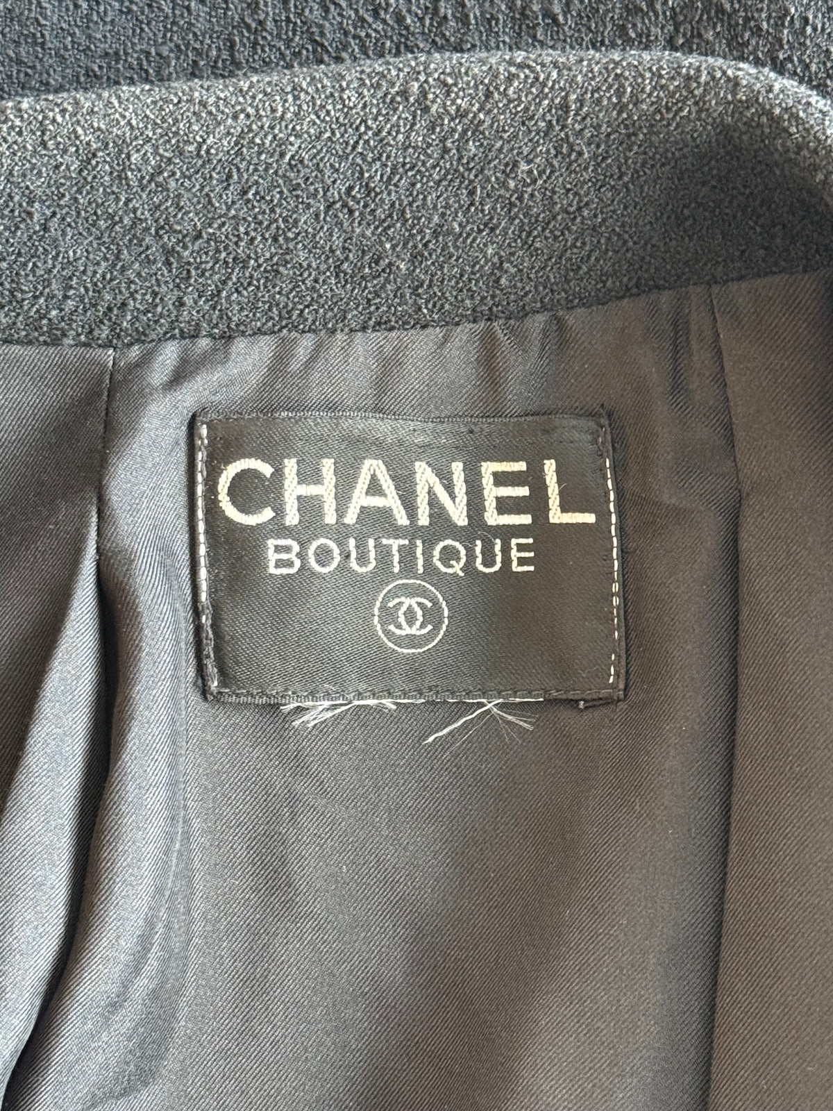 Chanel Black Double Breasted Wool Coat
