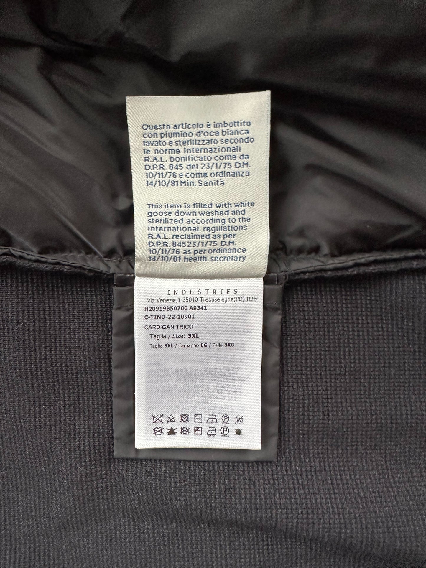 Moncler Black Tricot Puffer Cardigan