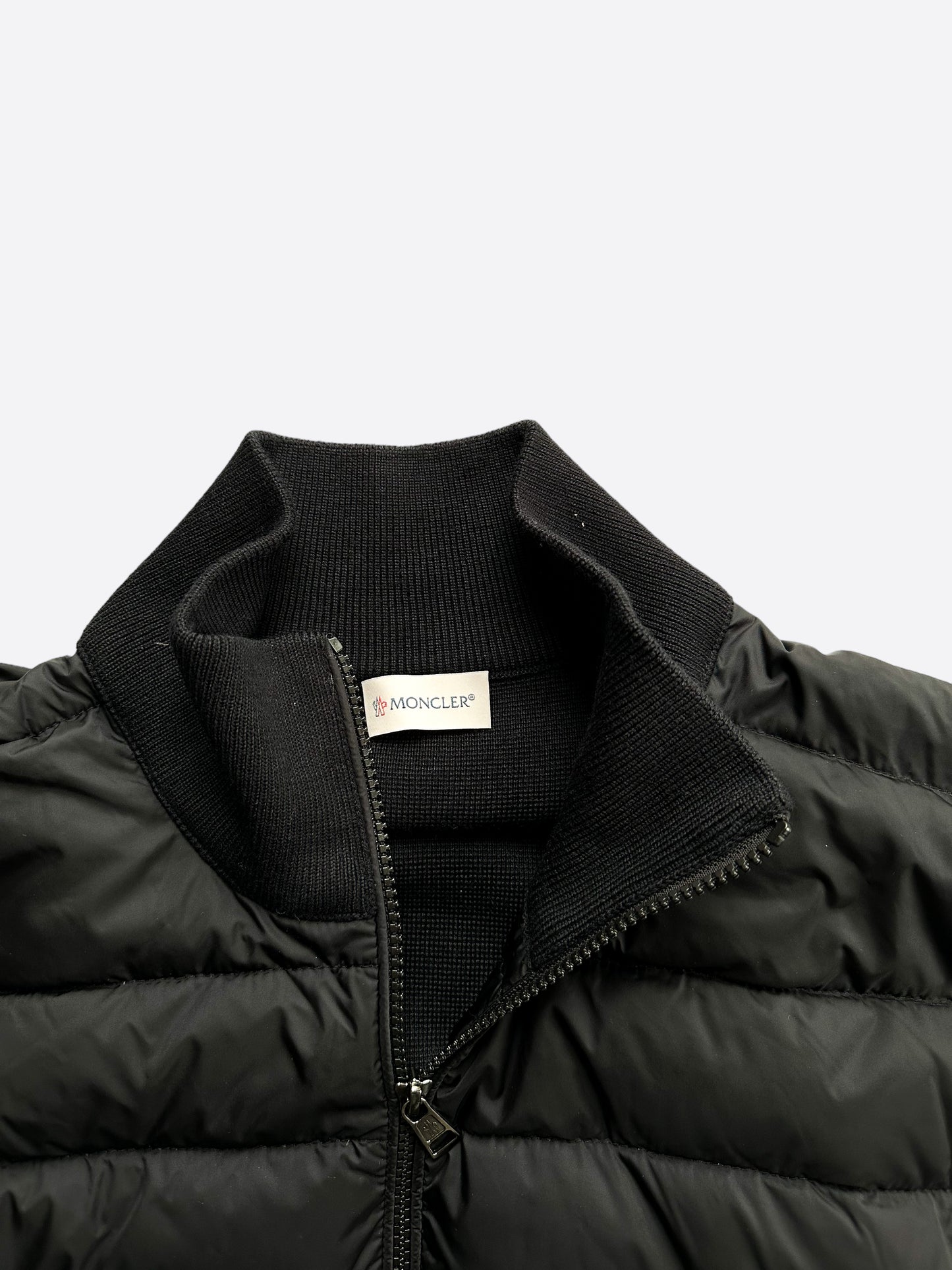 Moncler Black Tricot Puffer Cardigan