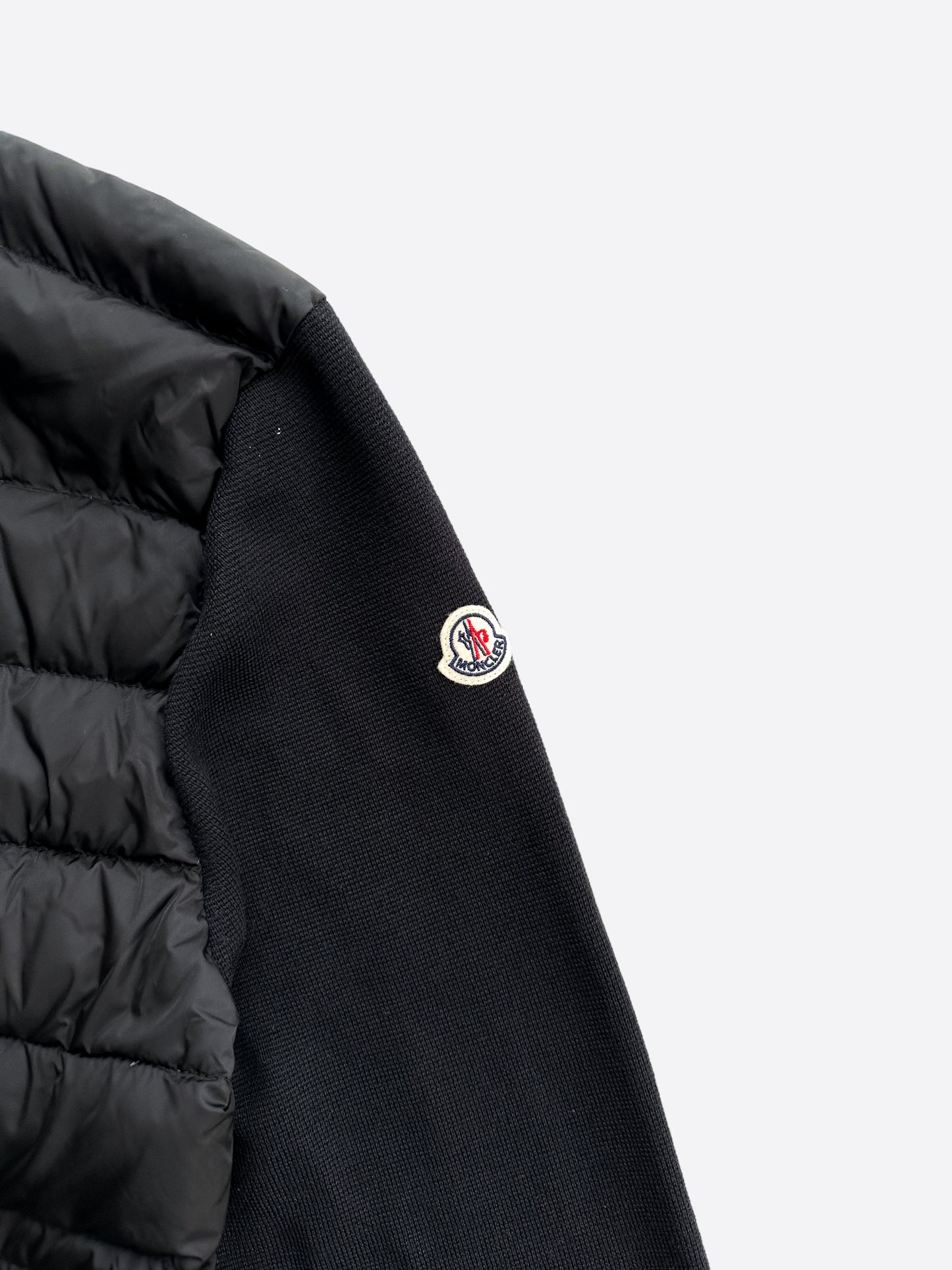 Moncler Black Tricot Puffer Cardigan