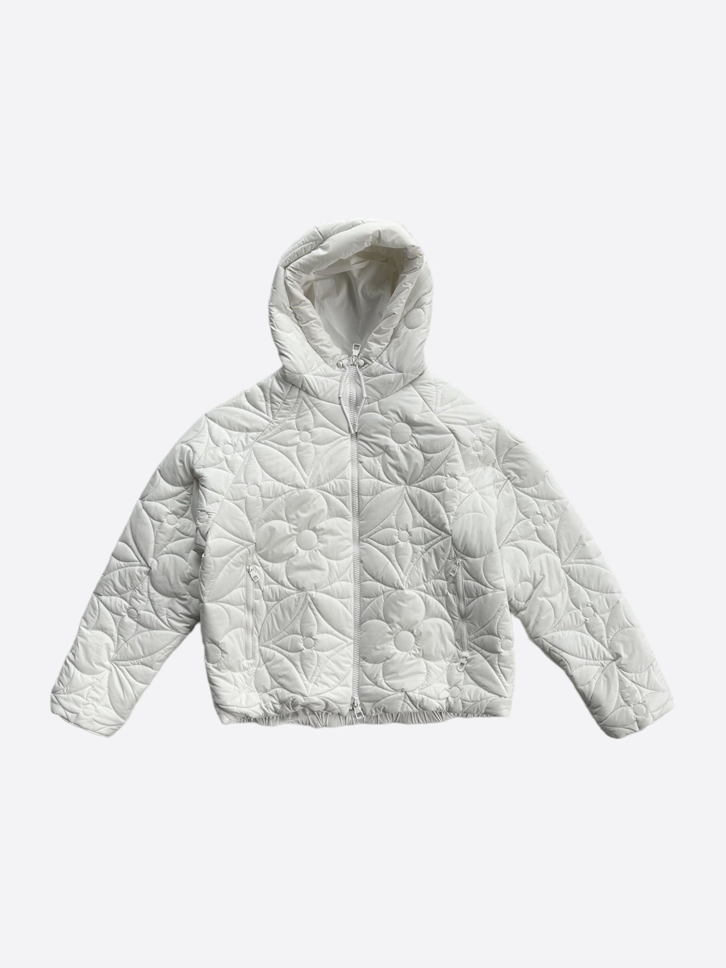 Louis Vuitton White Flower Monogram Puffer Jacket
