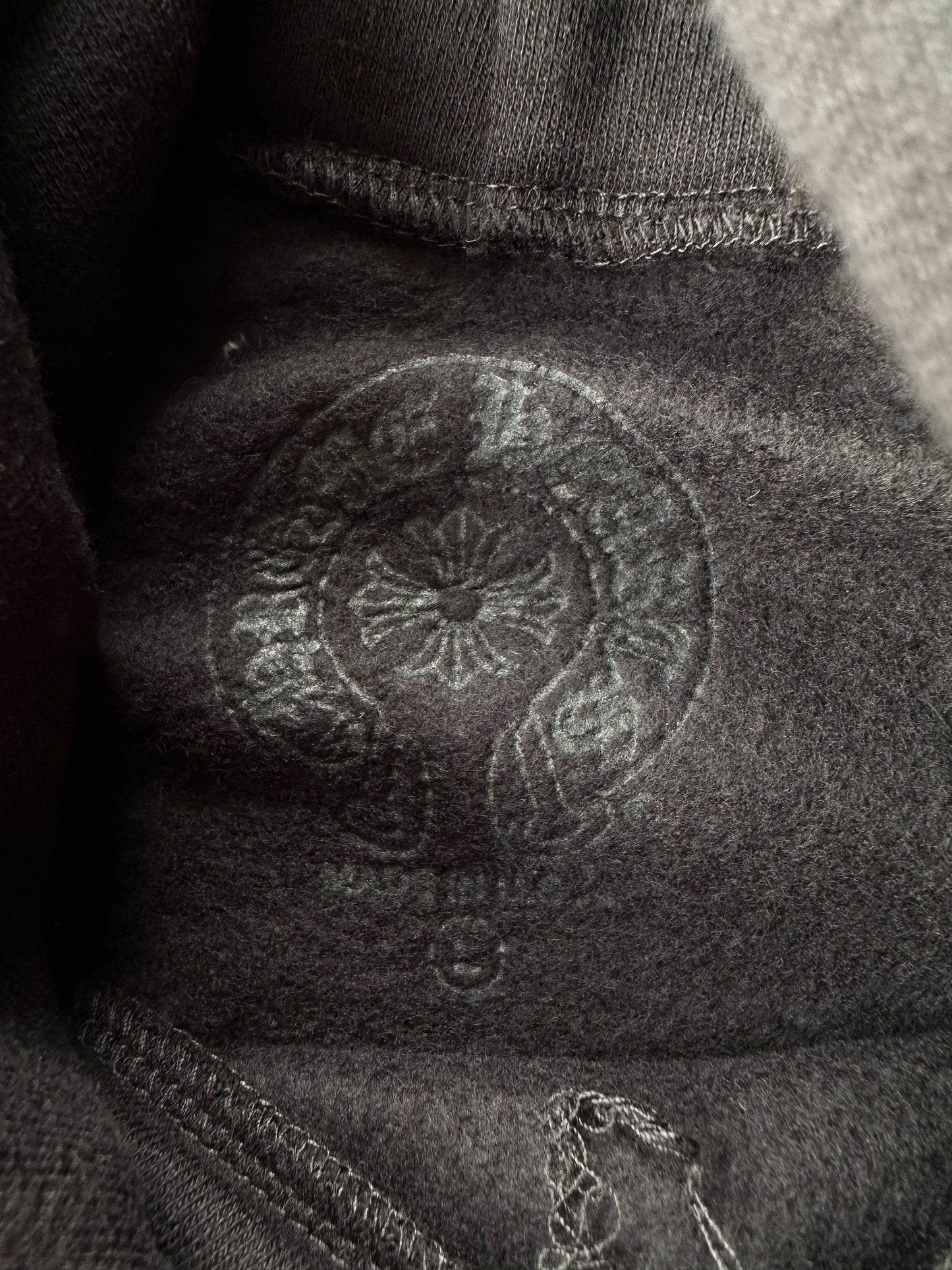 Chrome Hearts Black & White Scroll Logo Hoodie