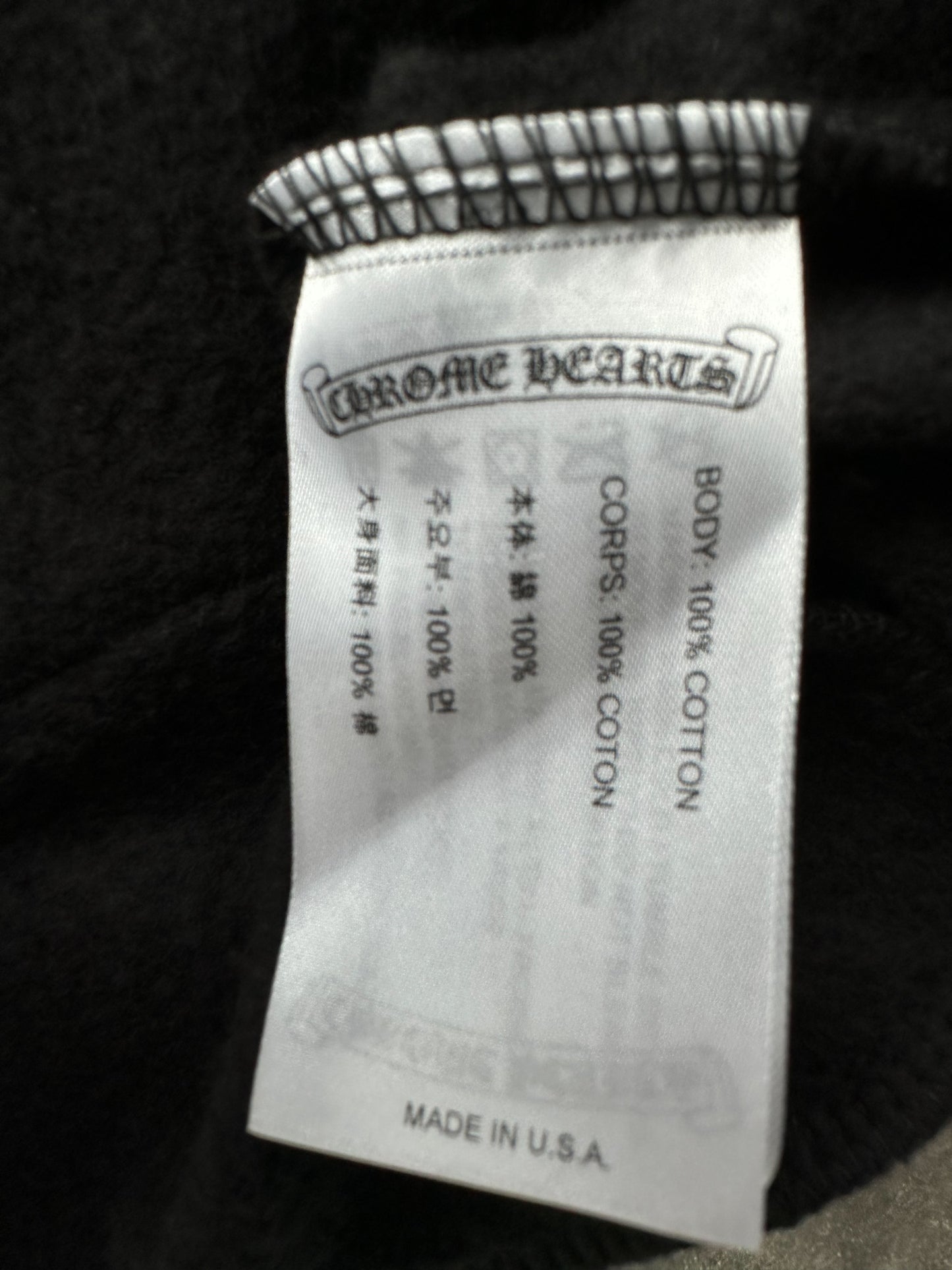 Chrome Hearts Black & White Scroll Logo Hoodie