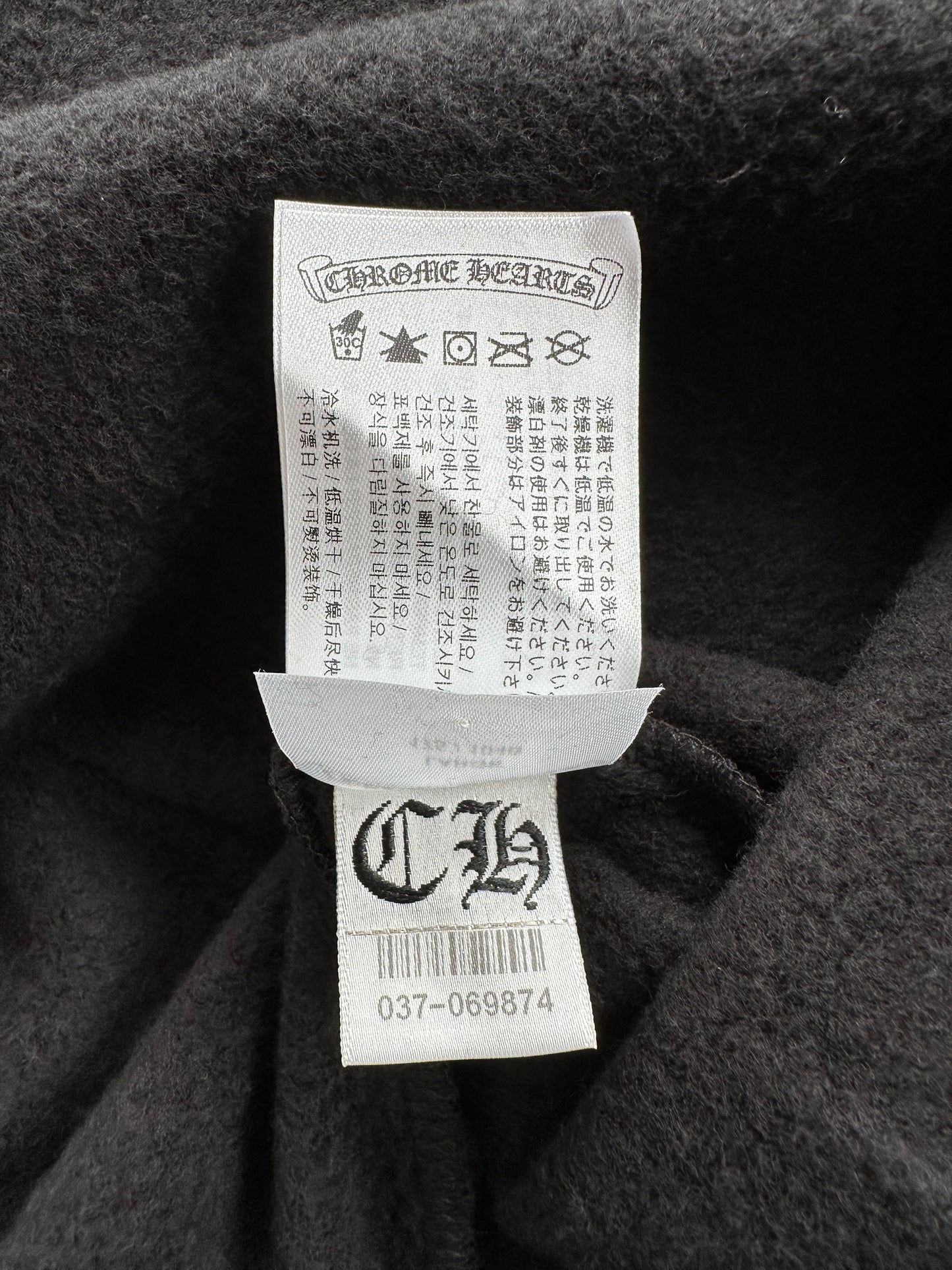 Chrome Hearts Black & White Scroll Logo Hoodie