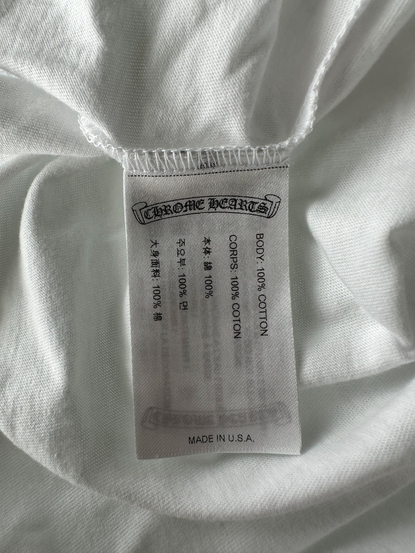 Chrome Hearts White & Black Scroll Logo T-Shirt