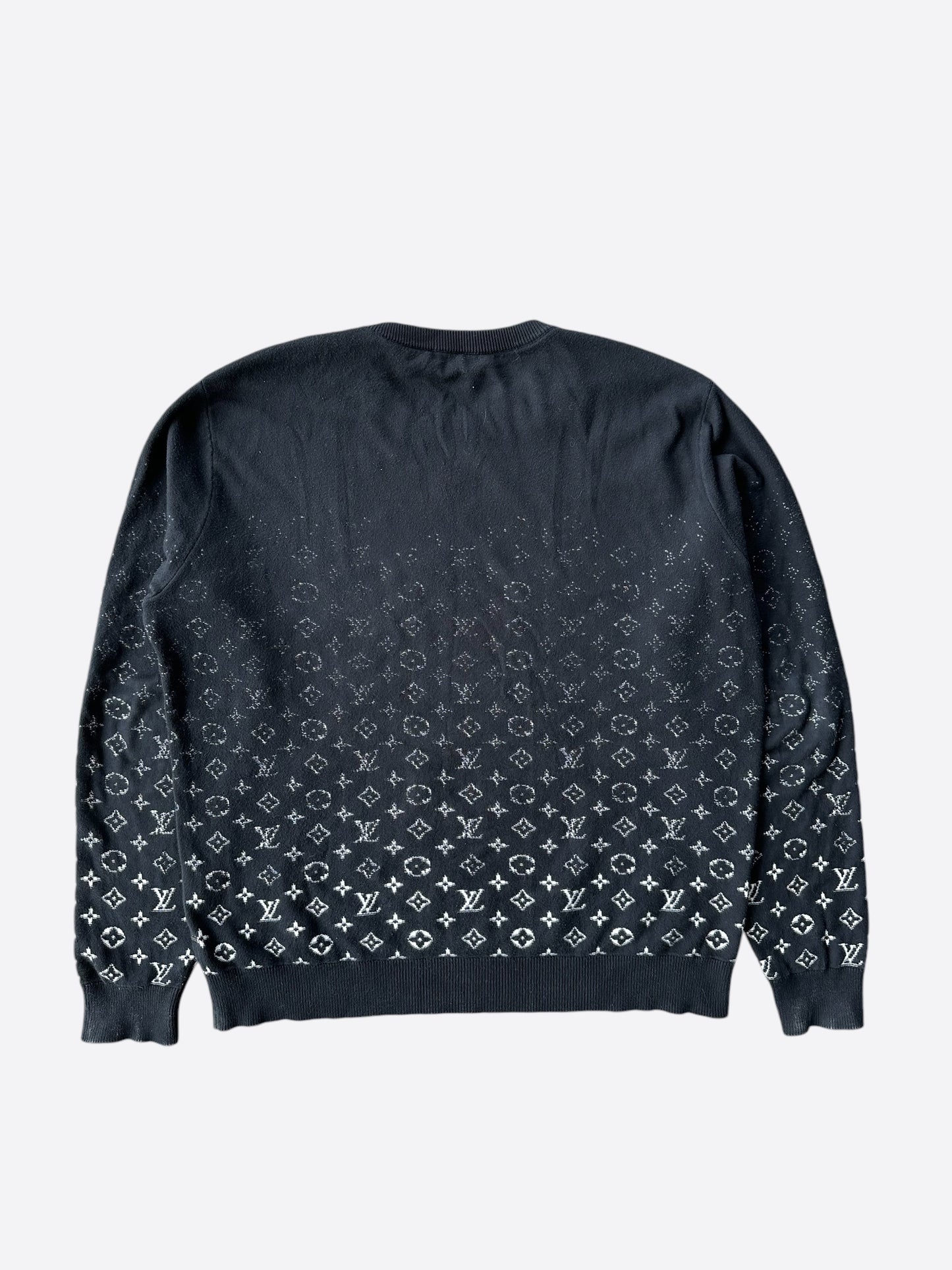 Louis Vuitton Black & White Monogram Gradient Sweater