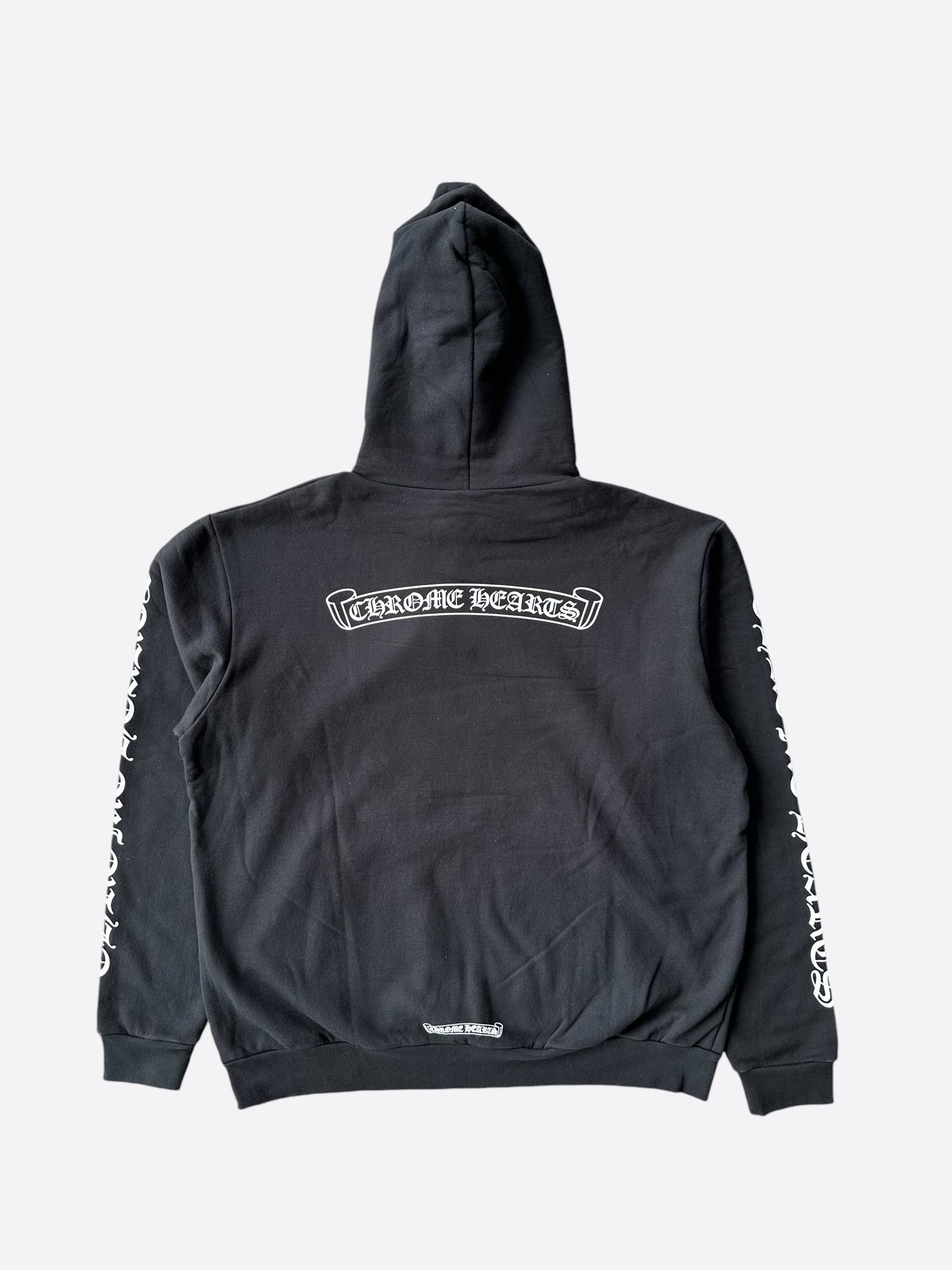 Chrome Hearts Black & White Scroll Logo Hoodie