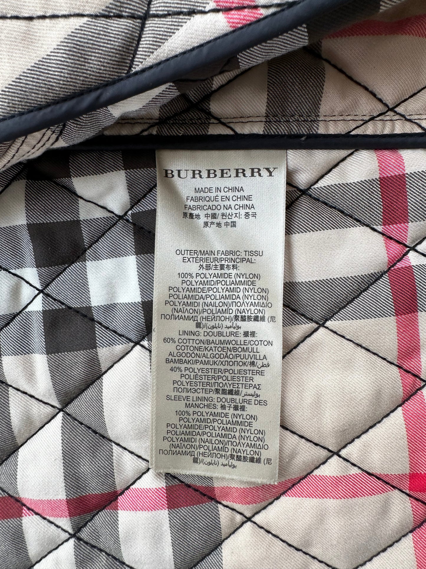 Burberry Brit Black Quilted Zip Up Jacket
