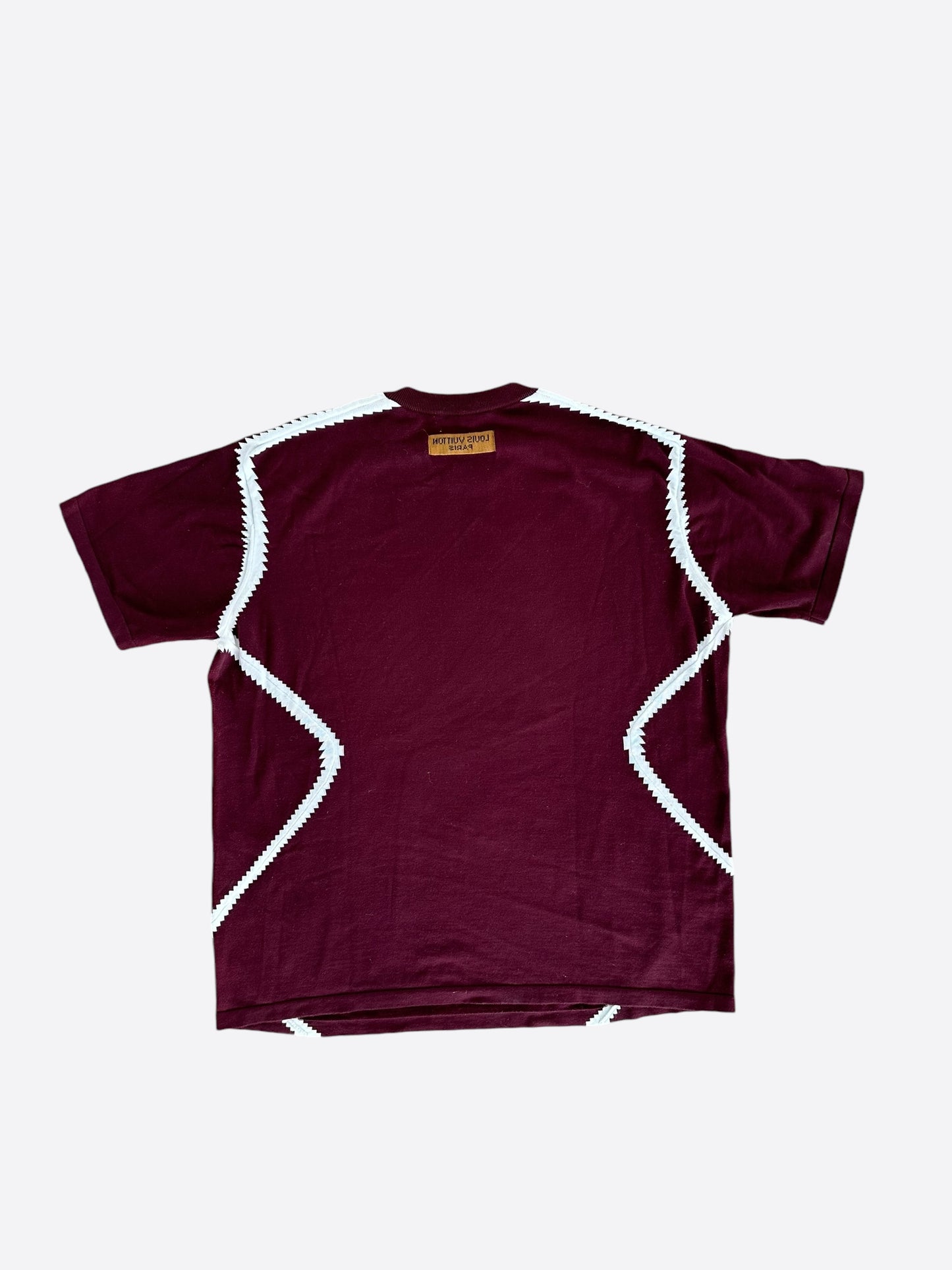 Louis Vuitton Burgundy & White Logo Intarsia T-Shirt