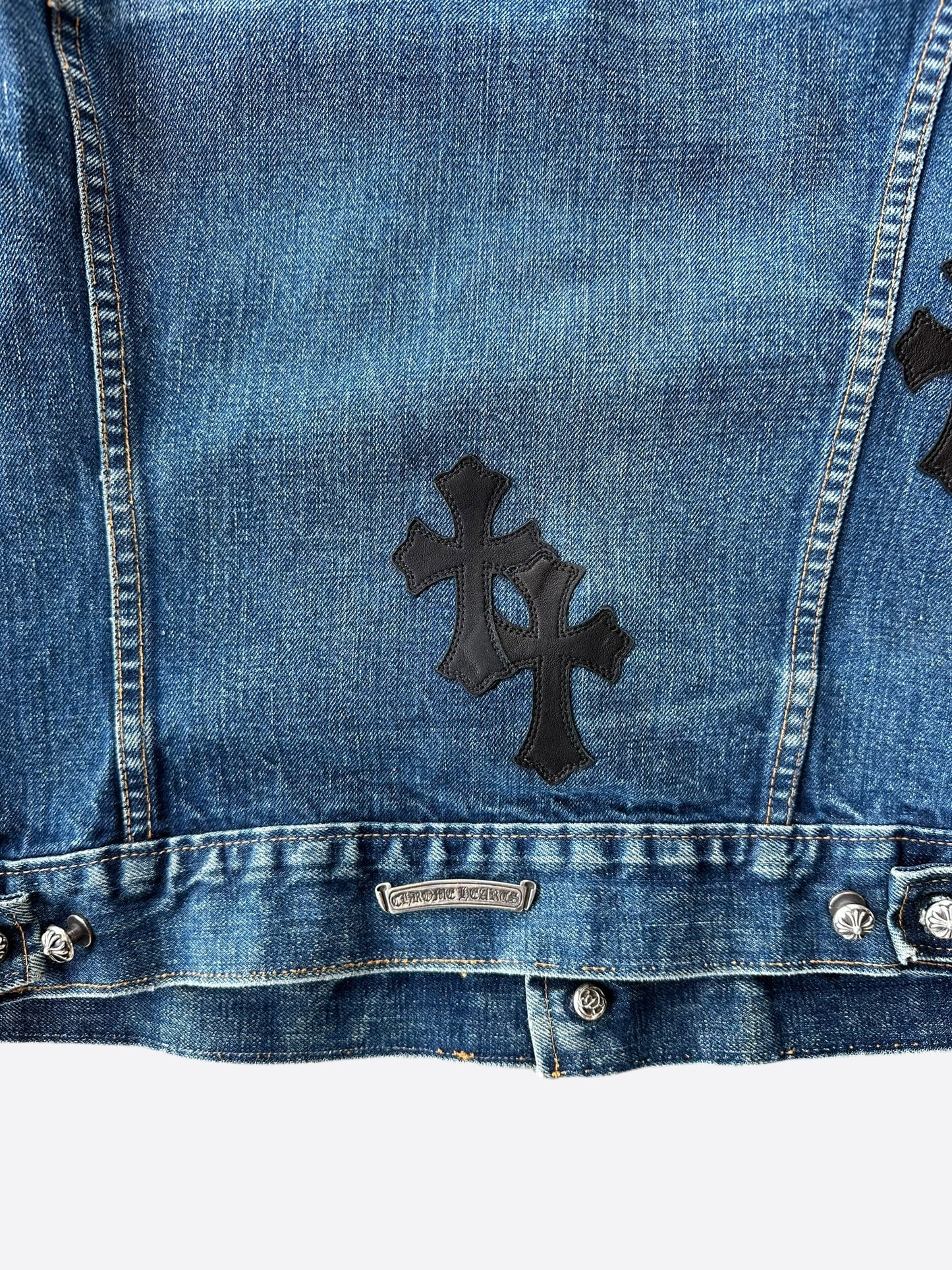 Chrome Hearts Levis Blue & Black Cross Patch Denim Jacket