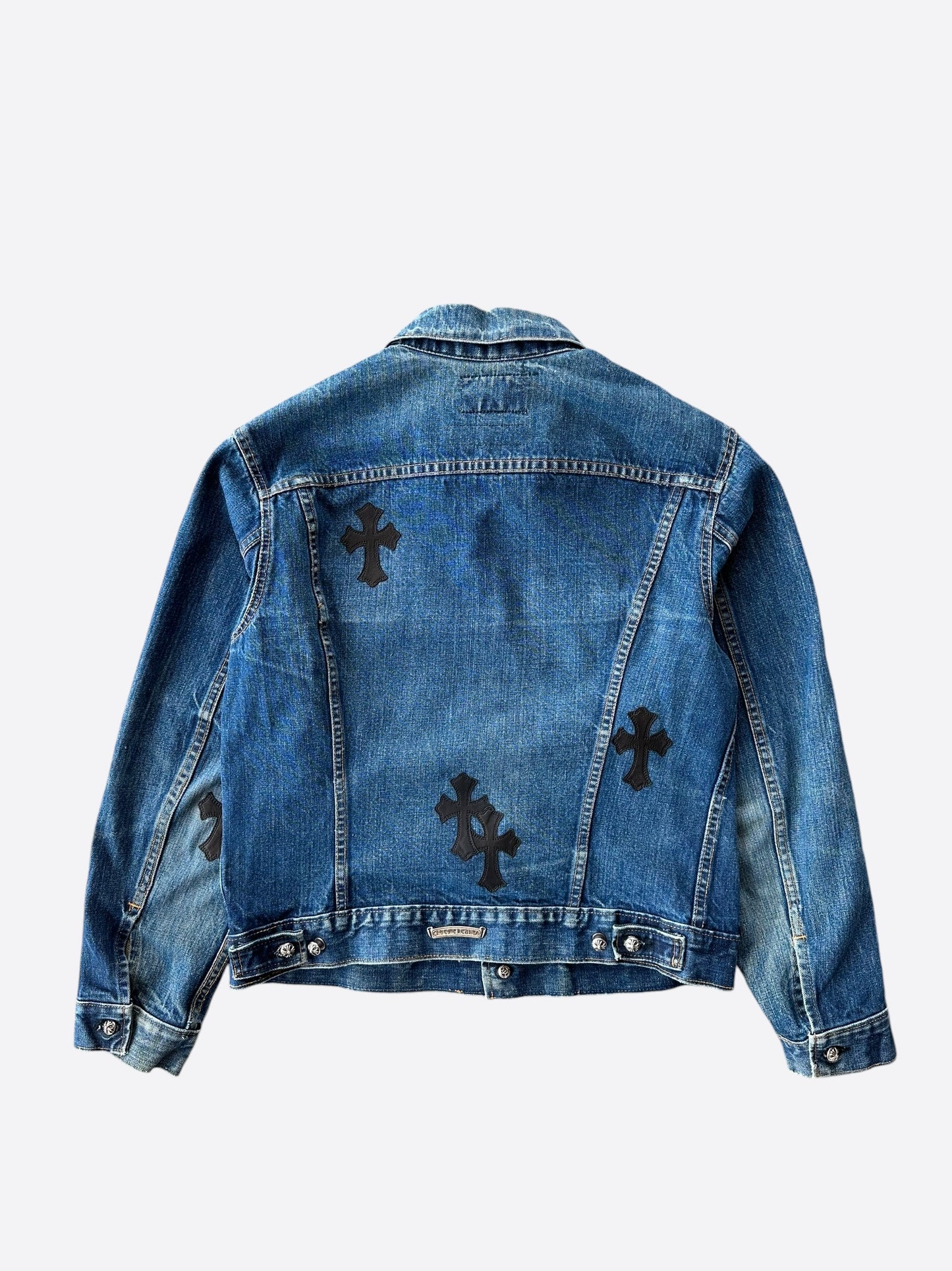 Chrome Hearts Levis Blue & Black Cross Patch Denim Jacket