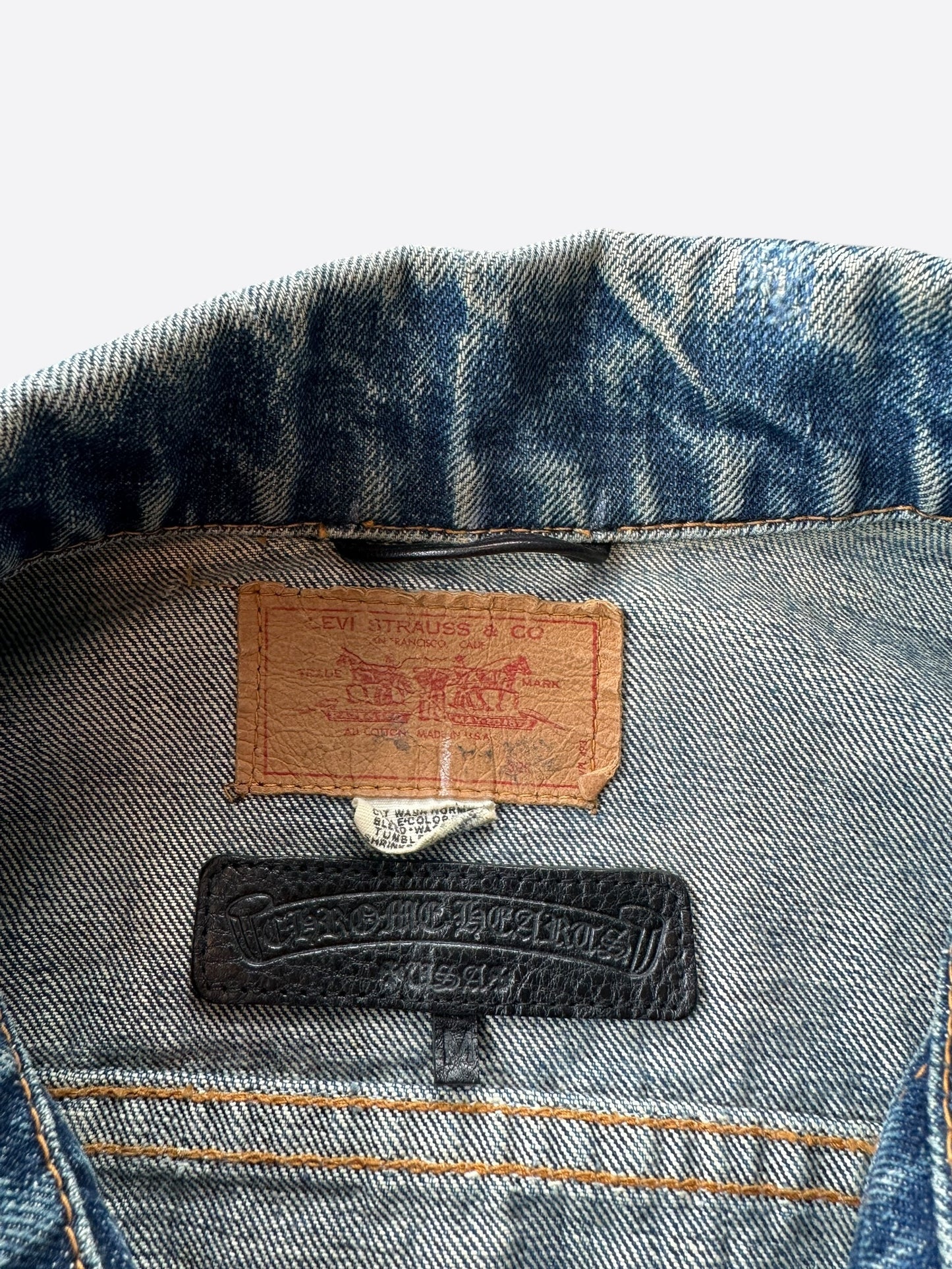 Chrome Hearts Levis Blue & Black Cross Patch Denim Jacket