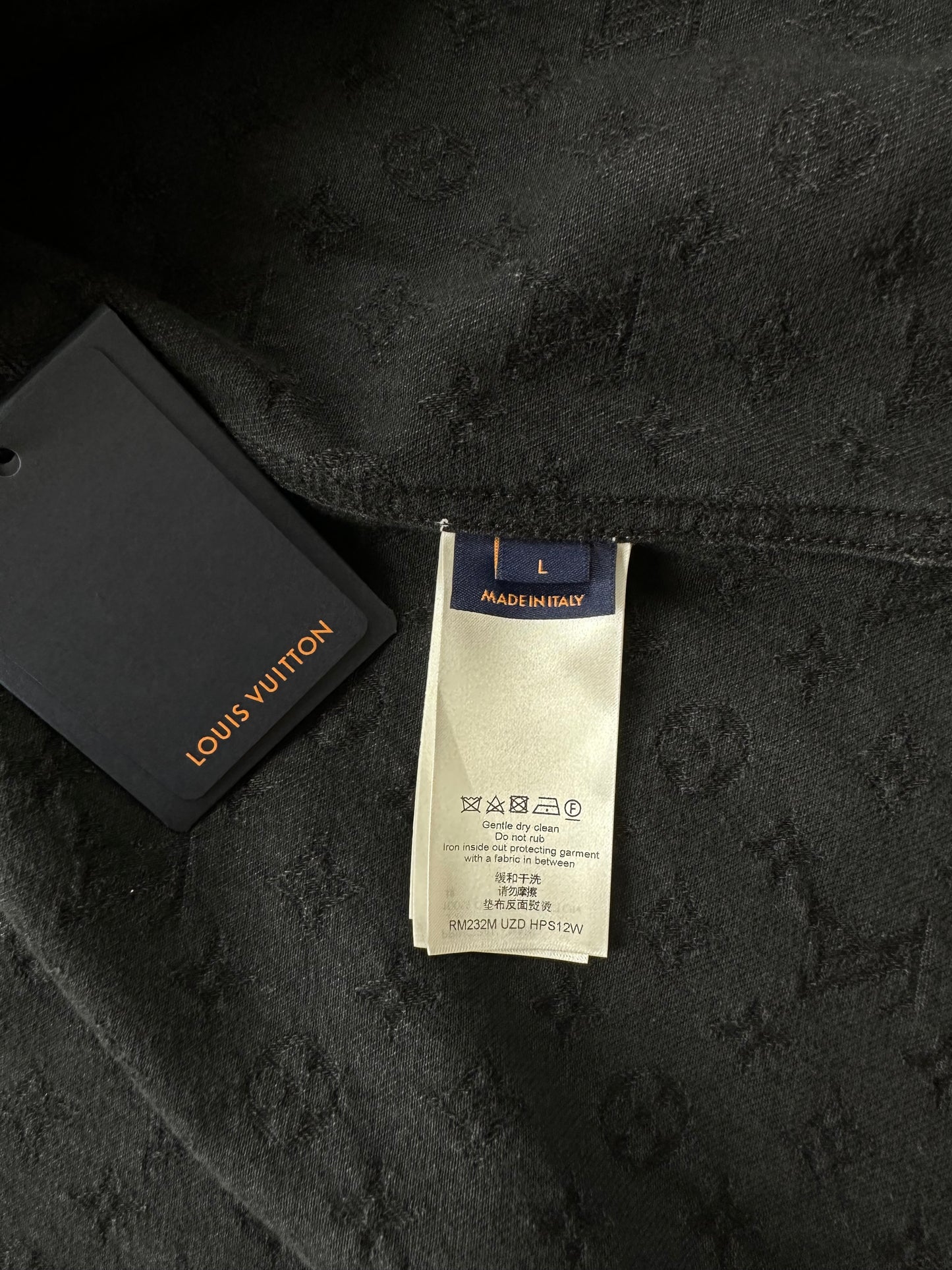 Louis Vuitton Black Monogram Denim Baseball Shirt