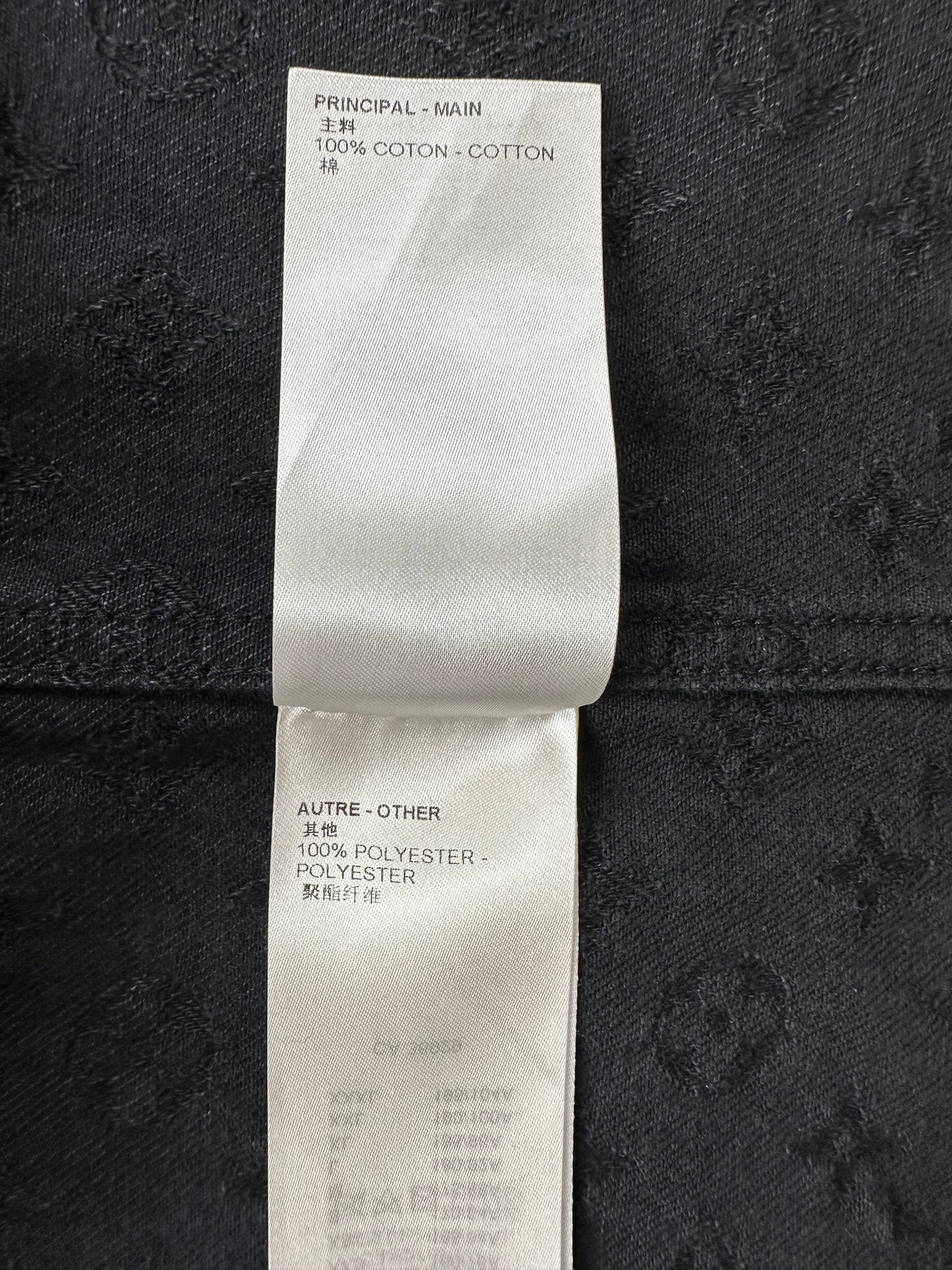 Louis Vuitton Black Monogram Denim Baseball Shirt